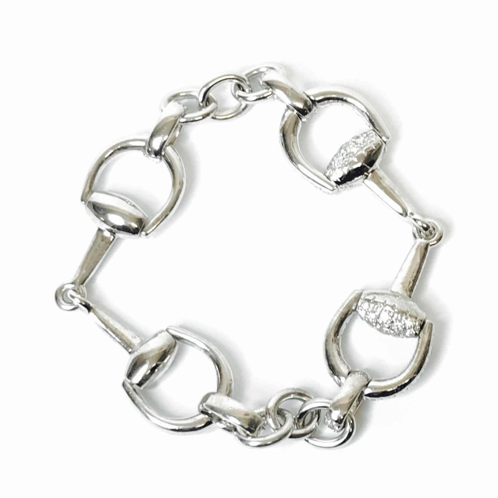 18K White Gold Gucci Horsebit Diamond Bracelet