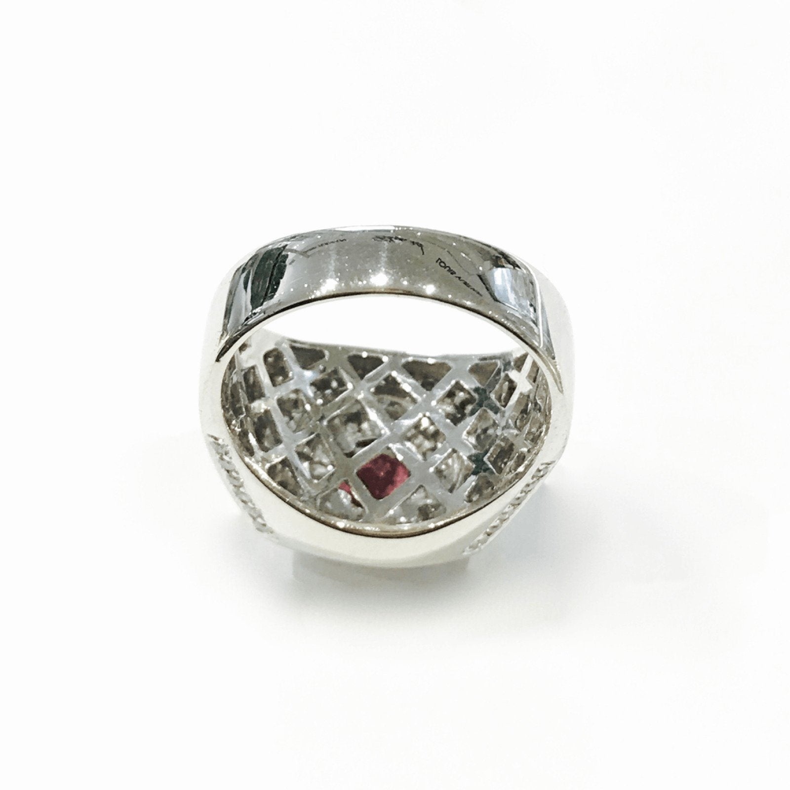 18K White Gold Pink Tourmaline and Diamond Ring