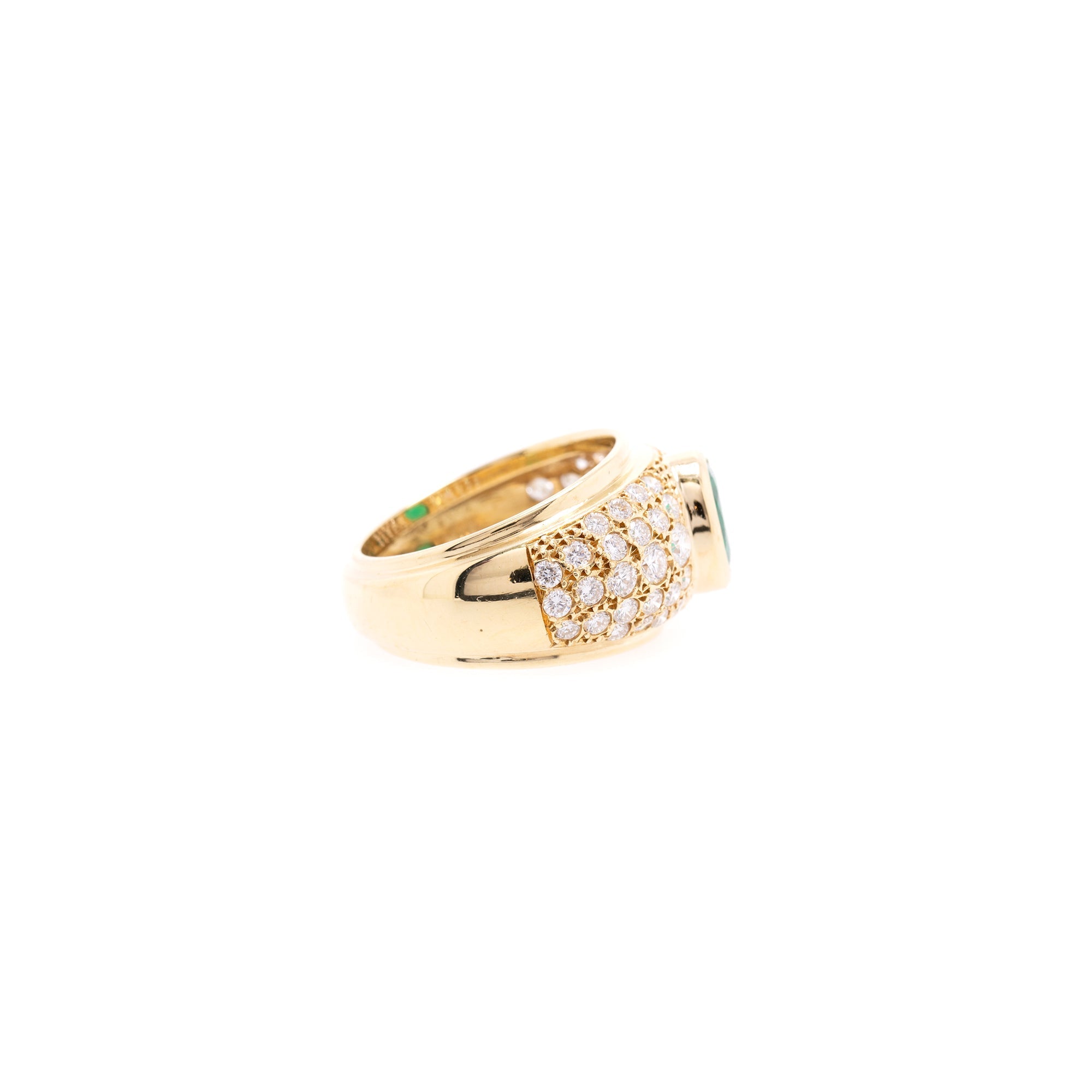 18k Gold Emerald & Diamond Cocktail Ring