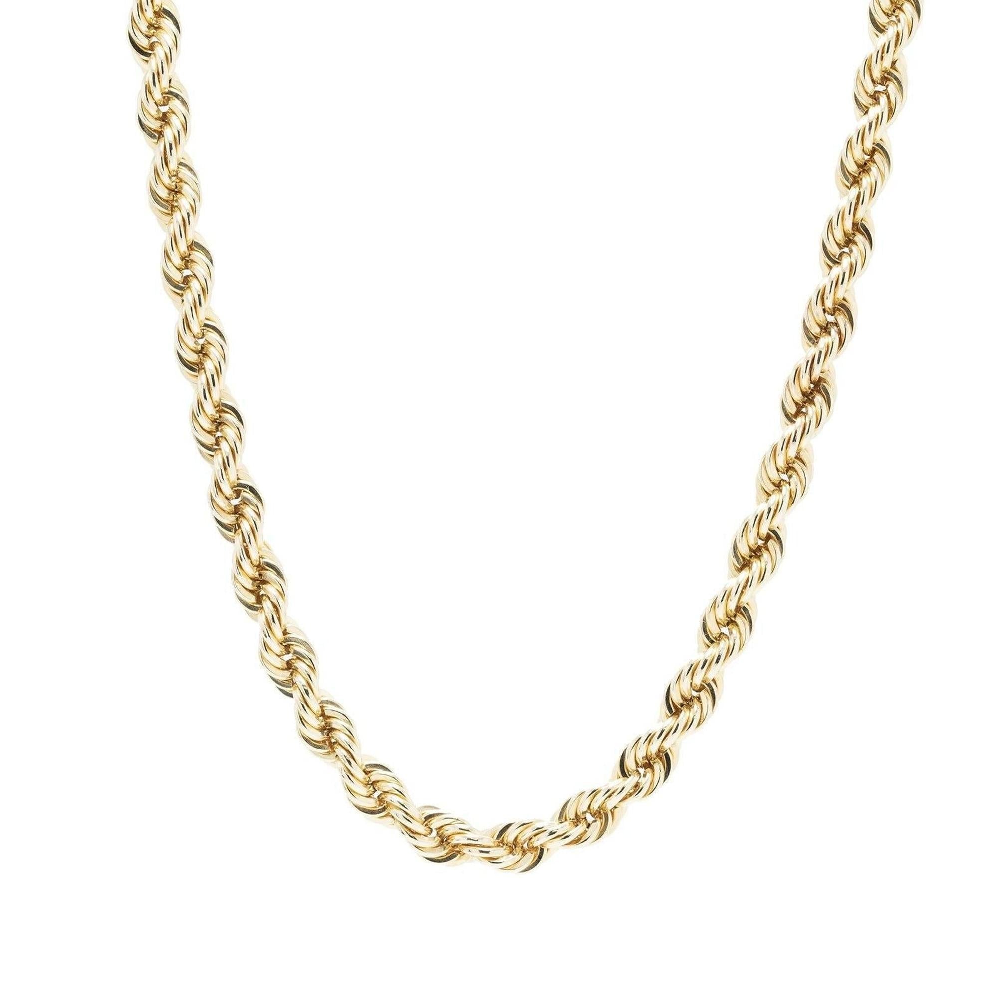 18k Gold Rope Chain Link Necklace