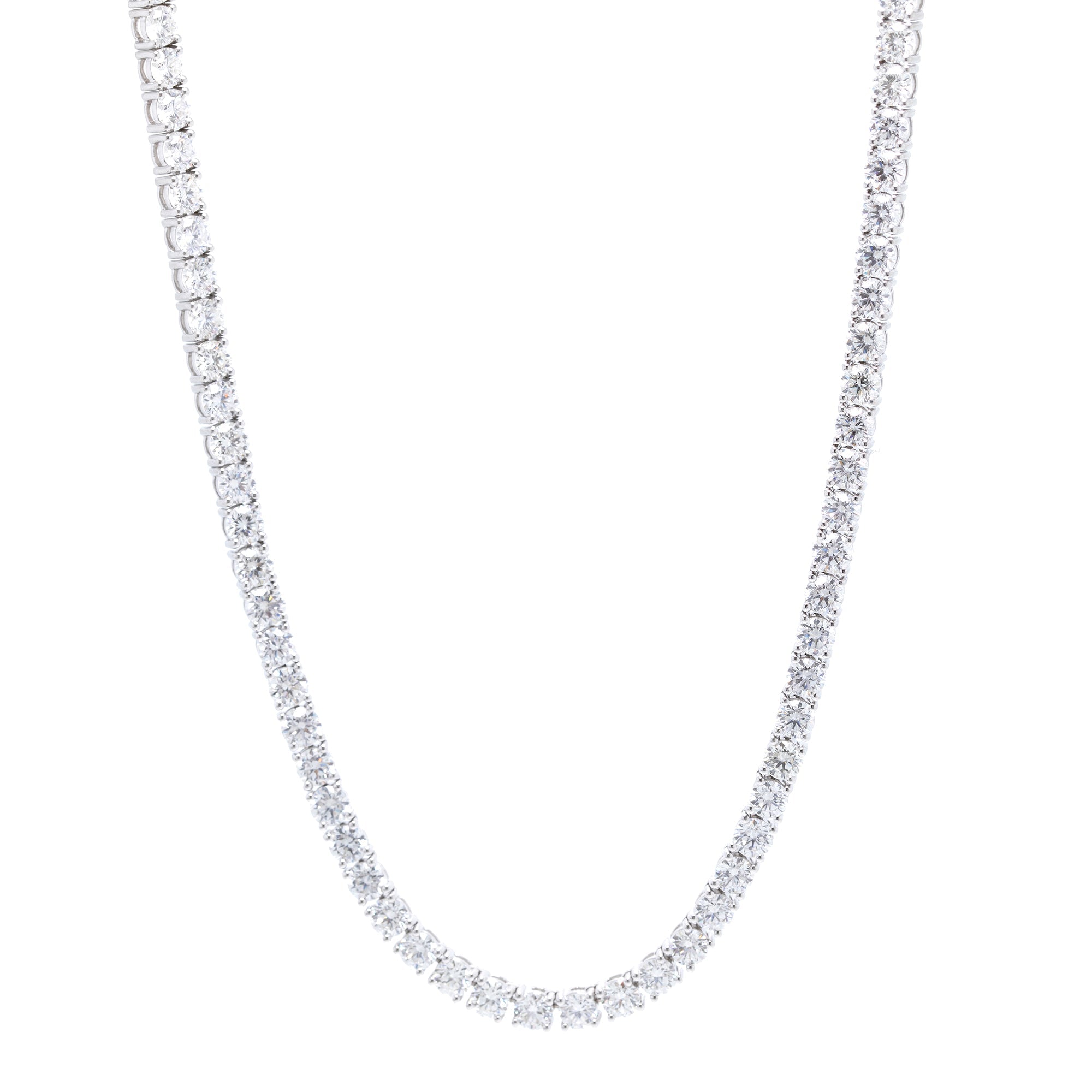 18k White Gold 17.16 tcw. Diamond Tennis Necklace