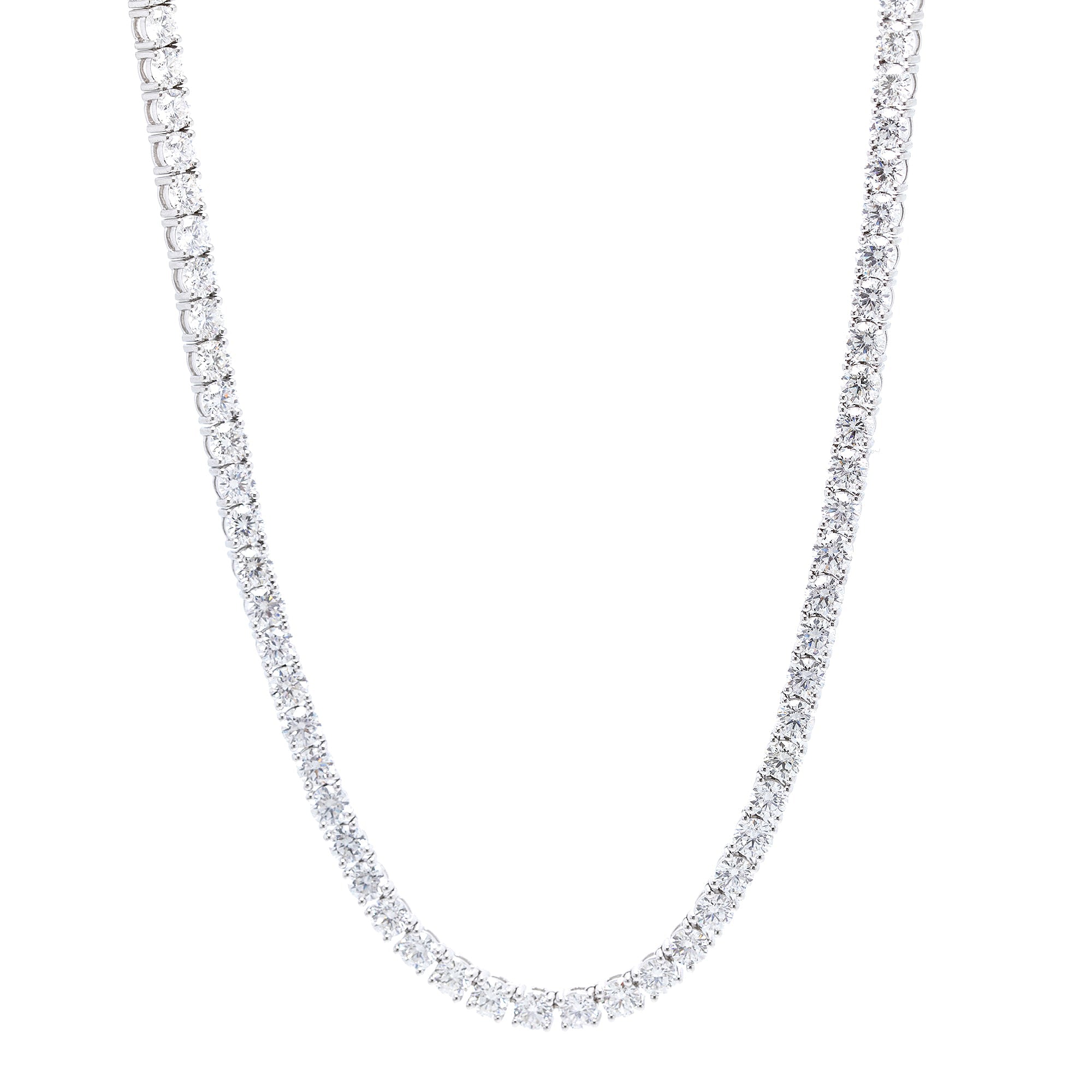 18k White Gold 17.16 tcw. Diamond Tennis Necklace