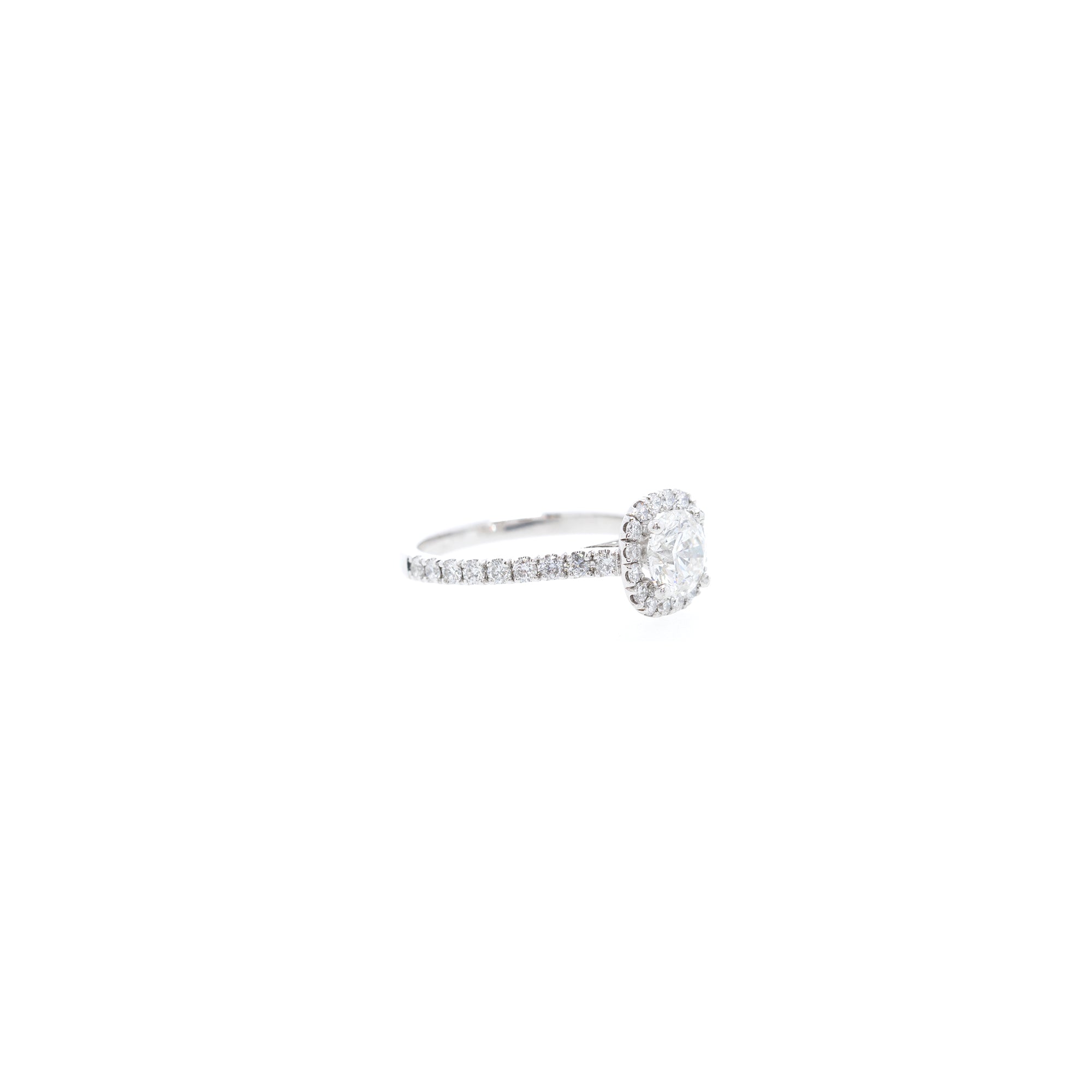 18k White Gold 1.03 ct. Diamond Halo Design Engagement Ring
