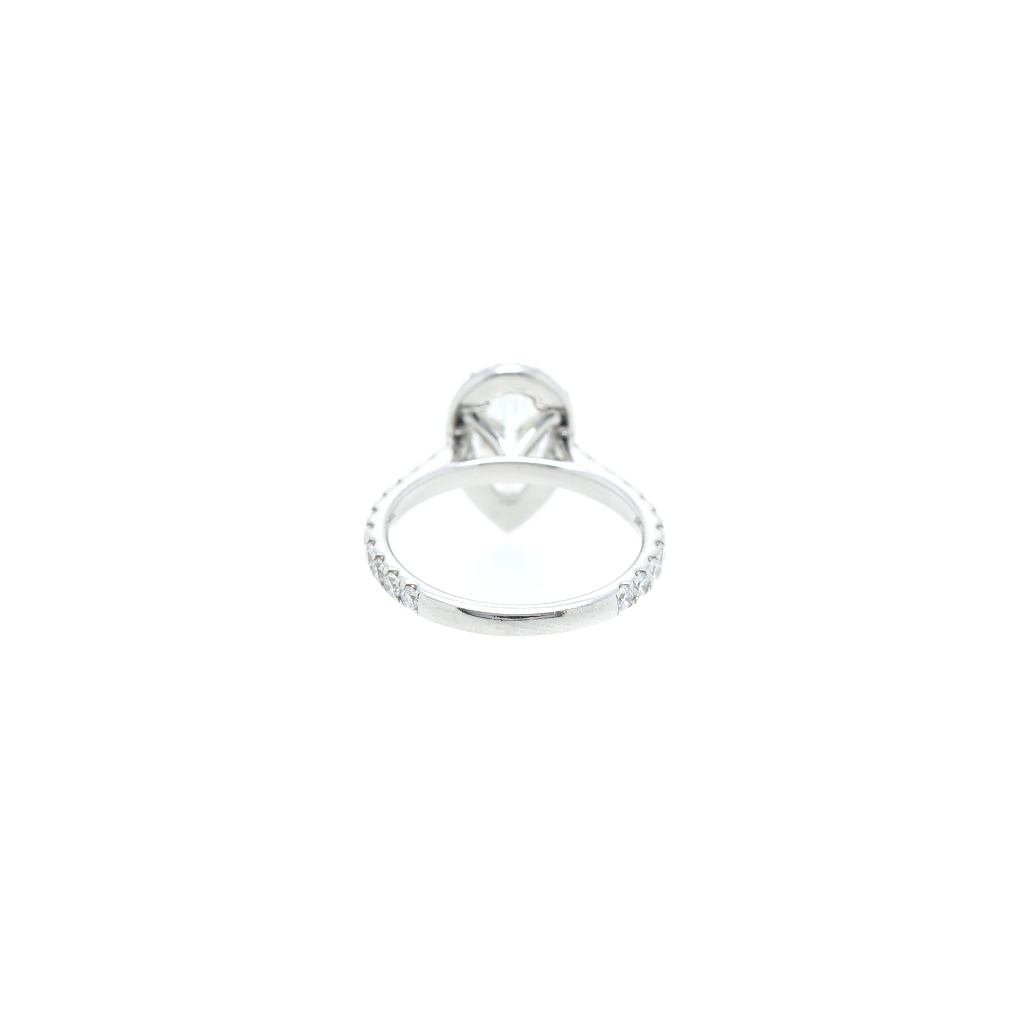 18k White Gold 1.18 ct. Pear Shaped Diamond Engagement Ring w/ GIA Diamond Certificate