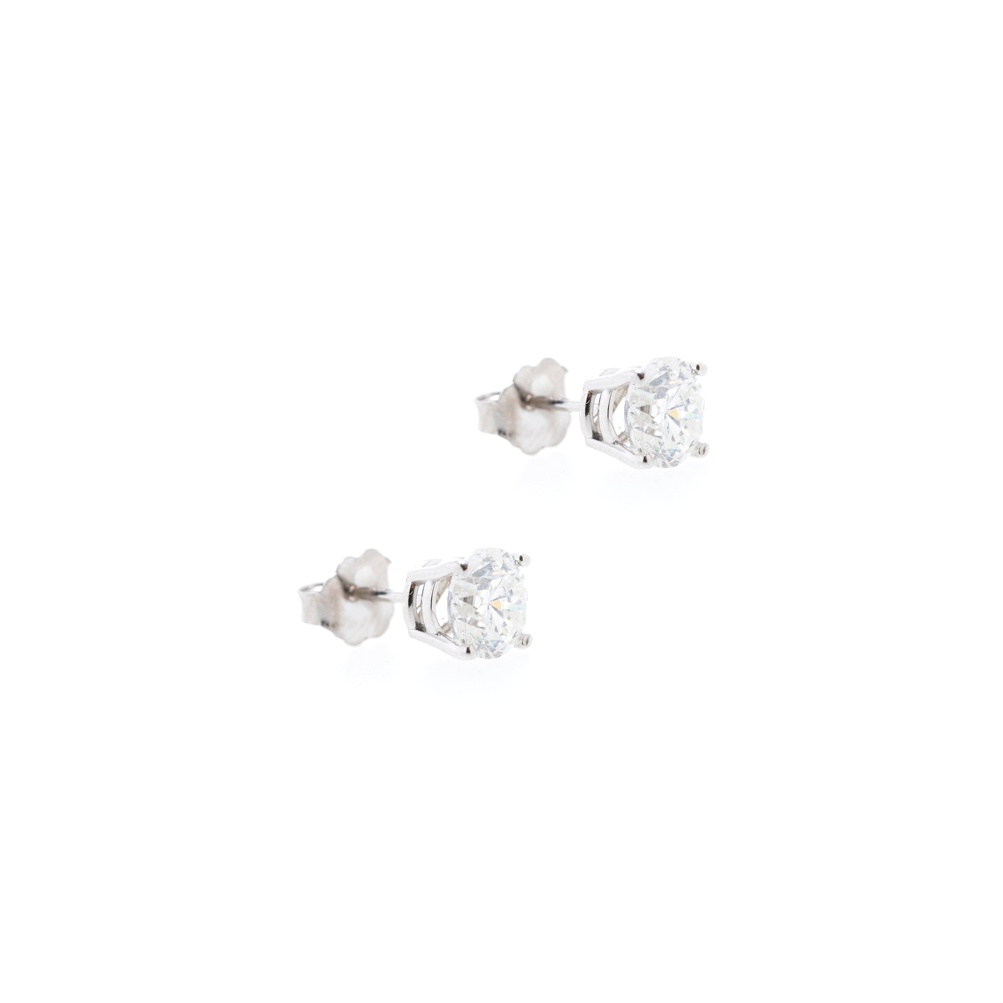 18k White Gold 2.00 tcw. Diamond Stud Earrings