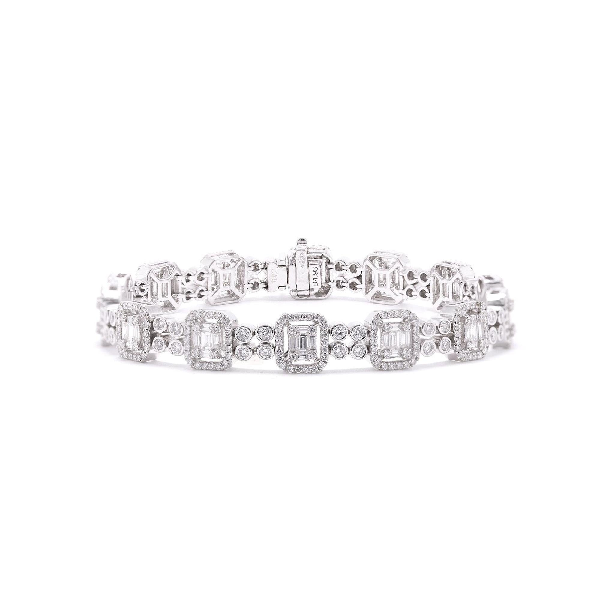 18k White Gold Diamond Link Bracelet