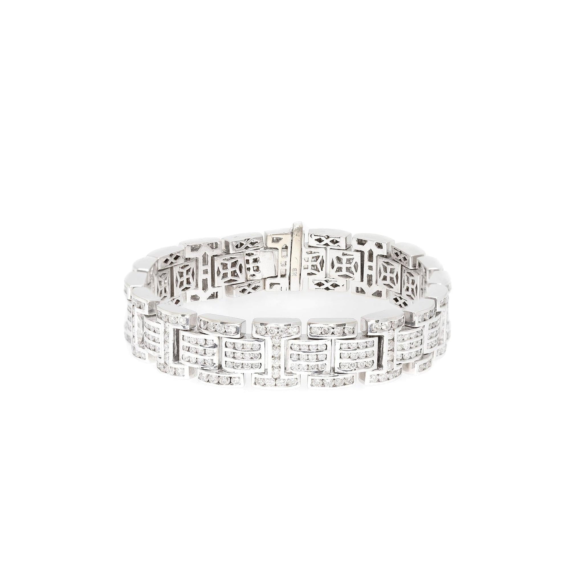 18k White Gold Diamond Link Bracelet