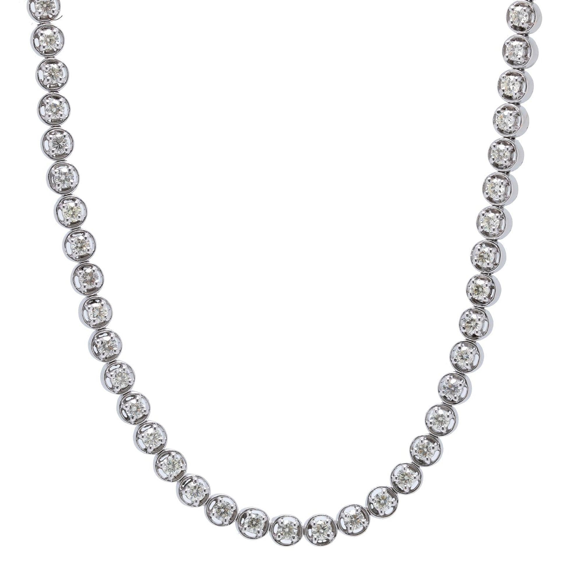 18k White Gold Diamond Tennis Necklace