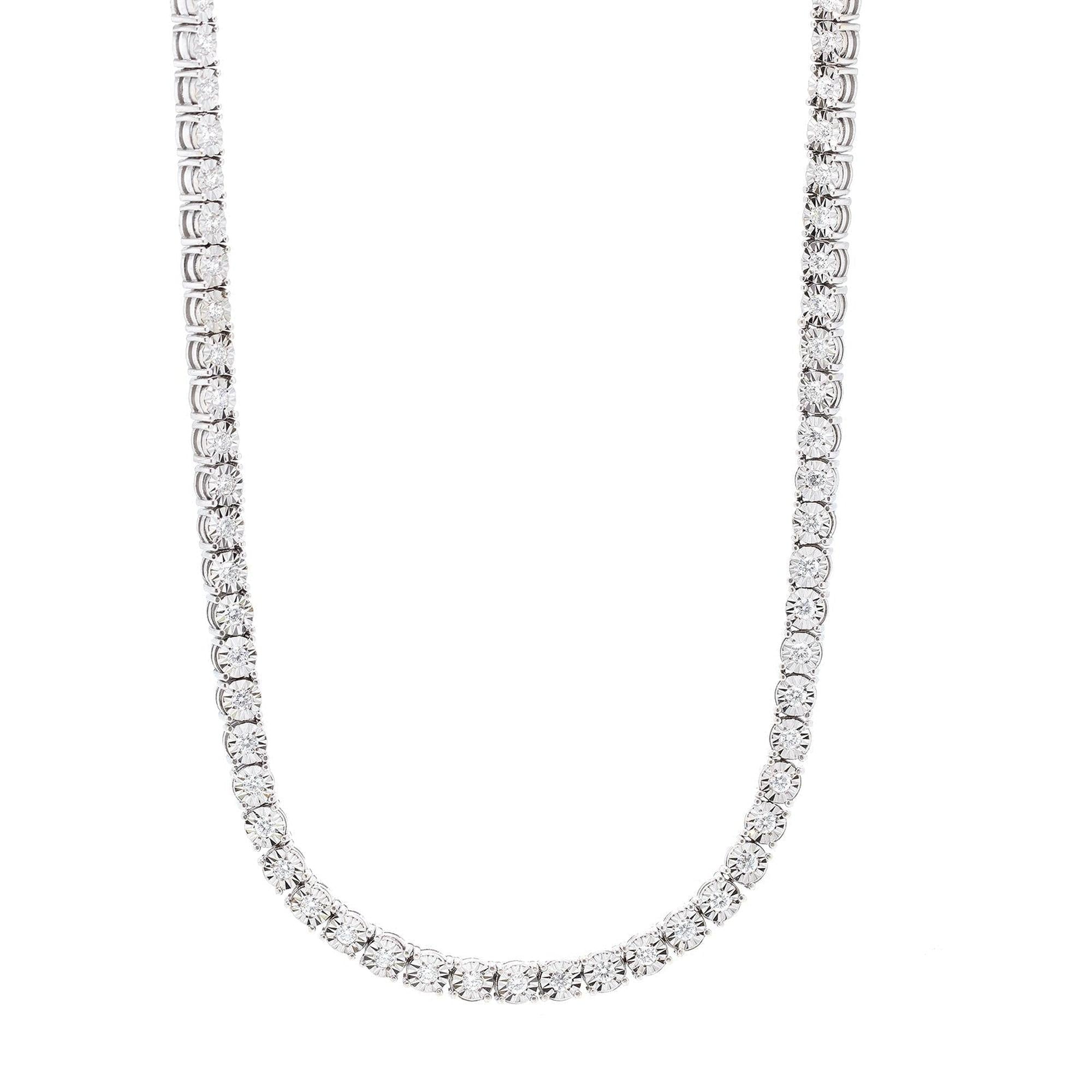 18k White Gold Diamond Tennis Necklace