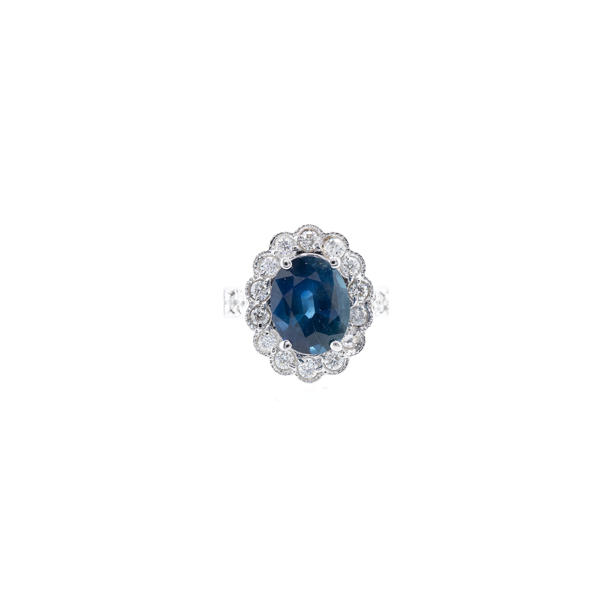 18k White Gold Sapphire & Diamond Cocktail Ring