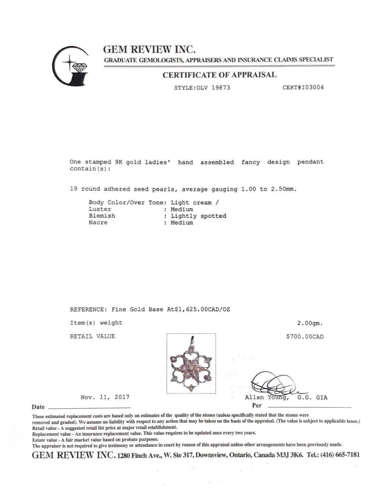 Antique Seed Pearl Pendant