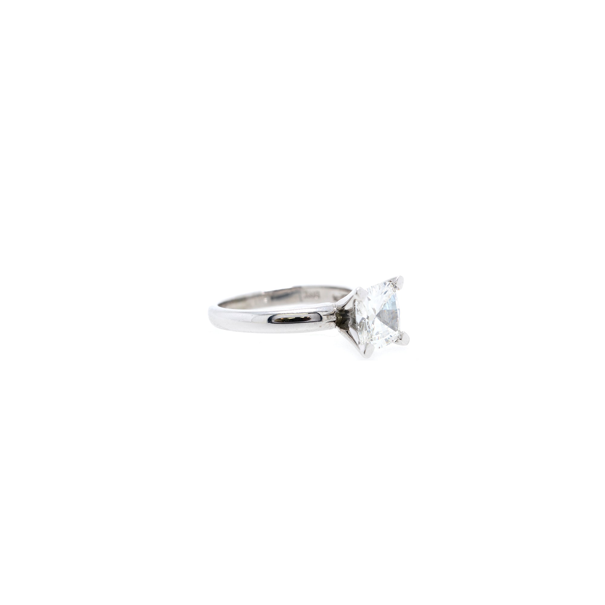 19k White Gold 2.02 ct. Cushion Cut Diamond Solitaire Engagement Ring w/ GIA