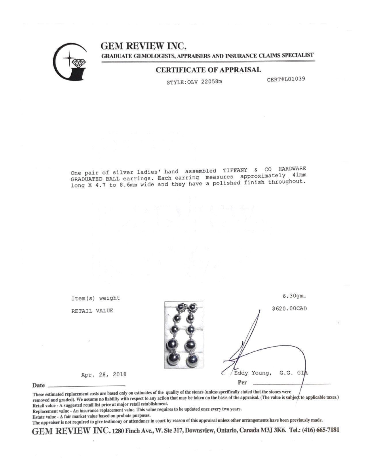 Tiffany & Co. Graduated Bead Earrings