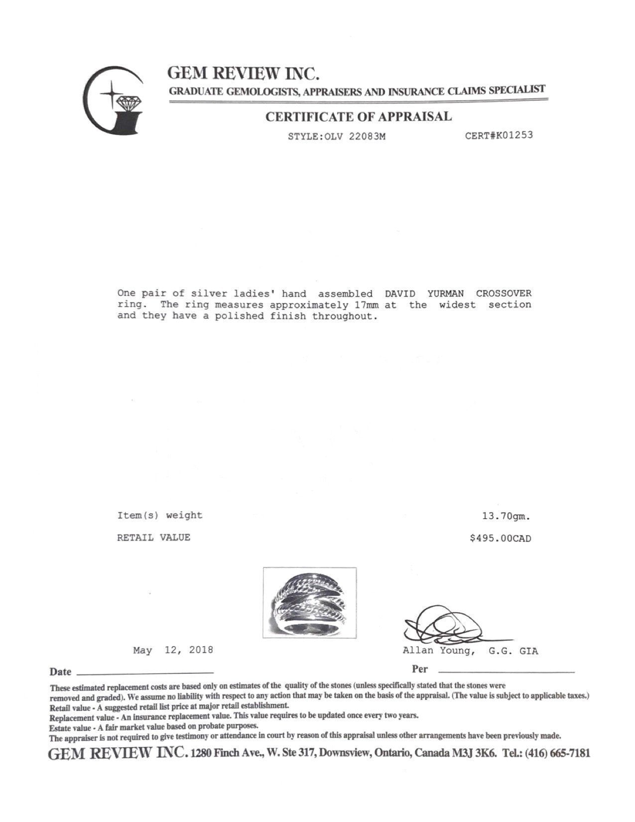 David Yurman Wide Crossover Ring