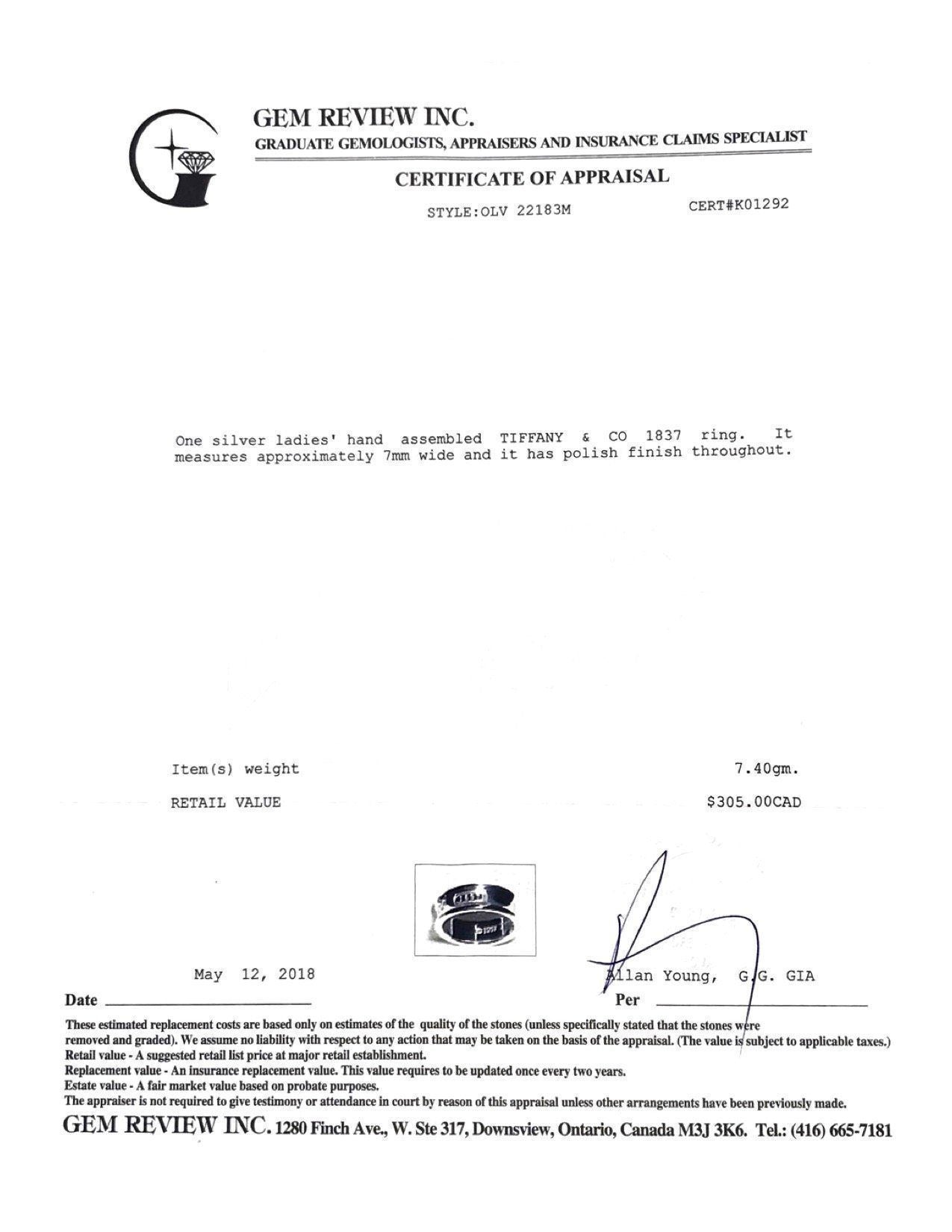 Tiffany & Co. 1837 Ring