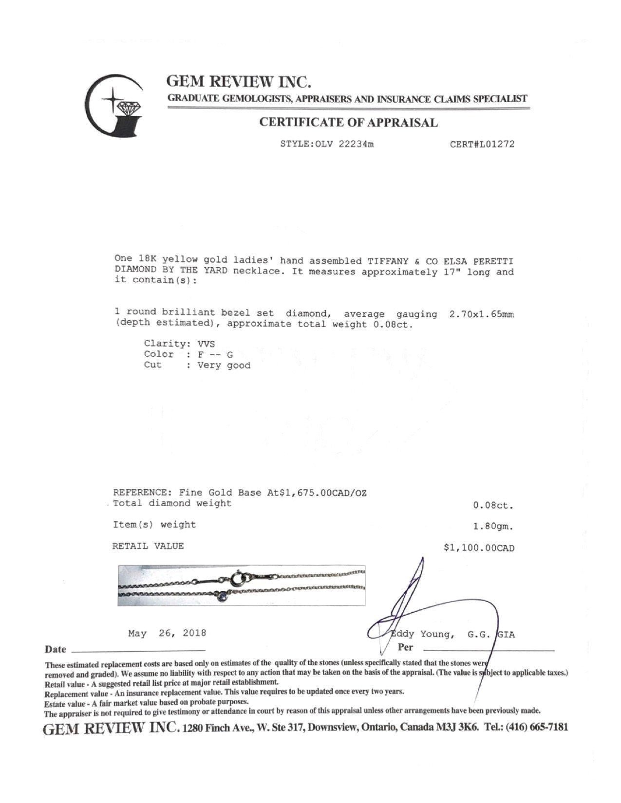 Tiffany & Co. Elsa Peretti Diamonds by the Yard Pendant Necklace