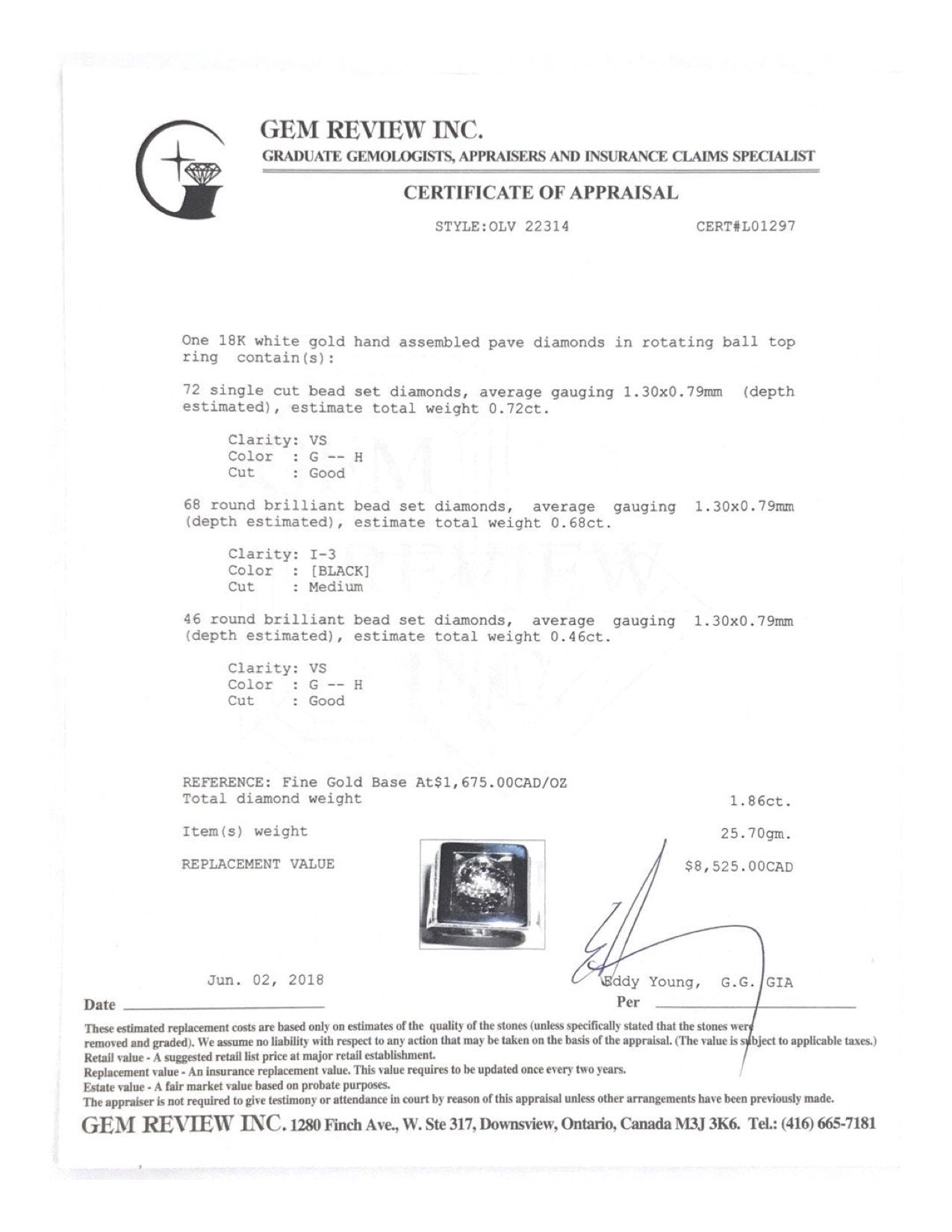 Rotating Diamond Ball Ring