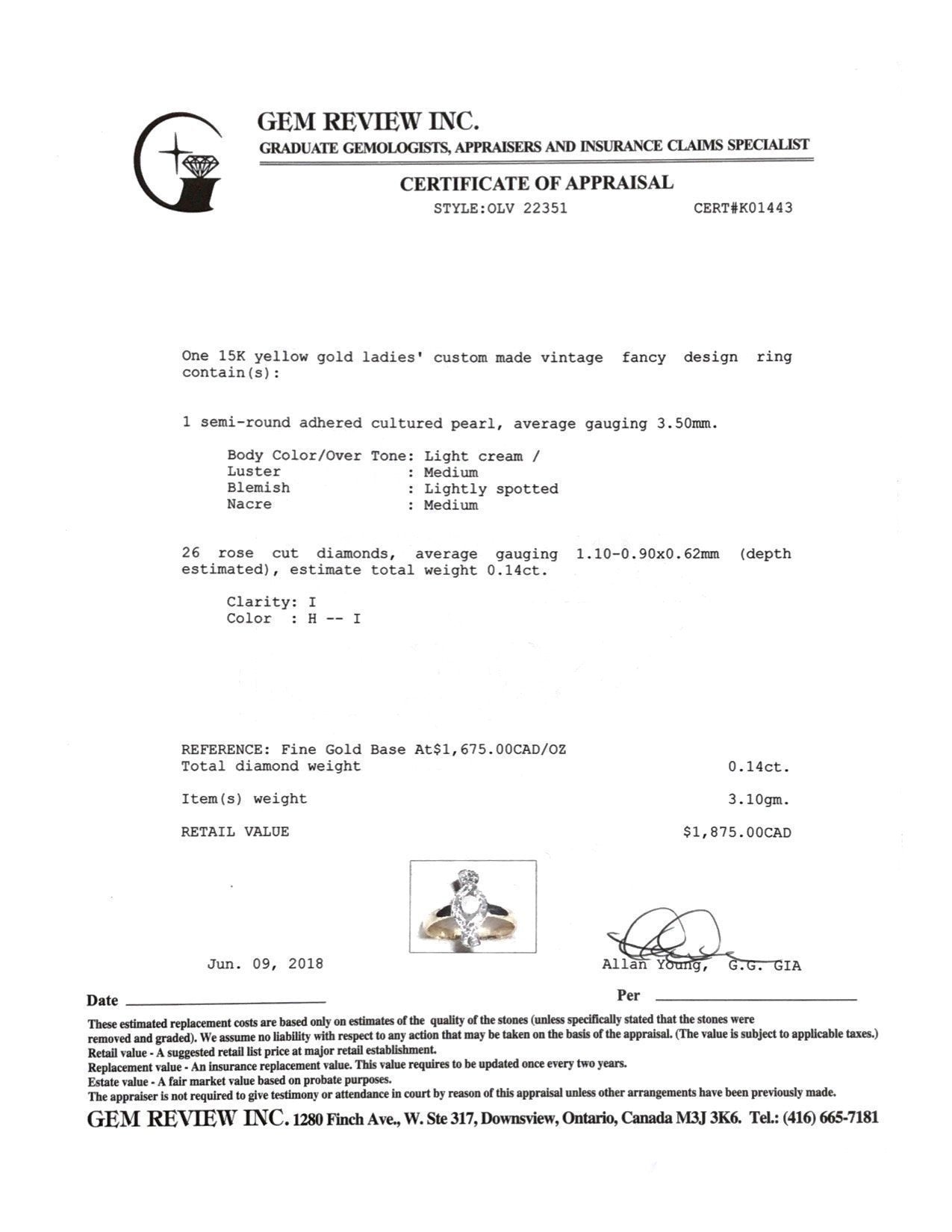 Antique Pearl and Diamond Ring