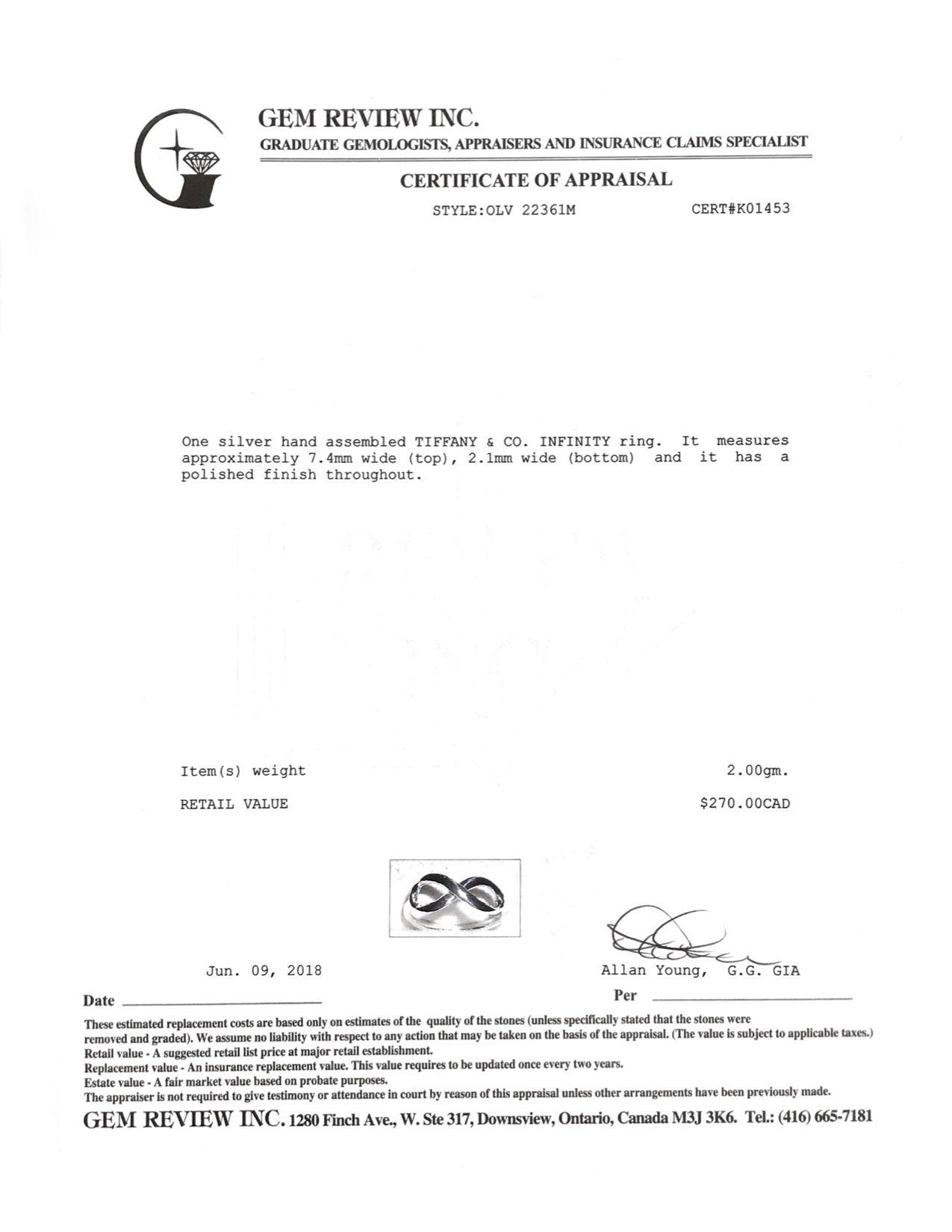 Tiffany & Co. Infinity Ring