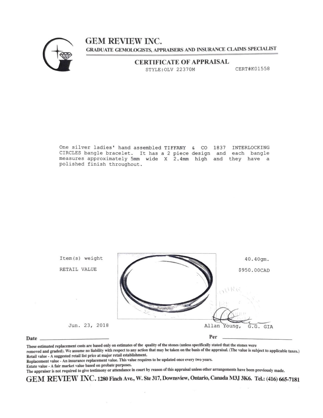 Tiffany & Co. 1837 Interlocking Circles Bangle