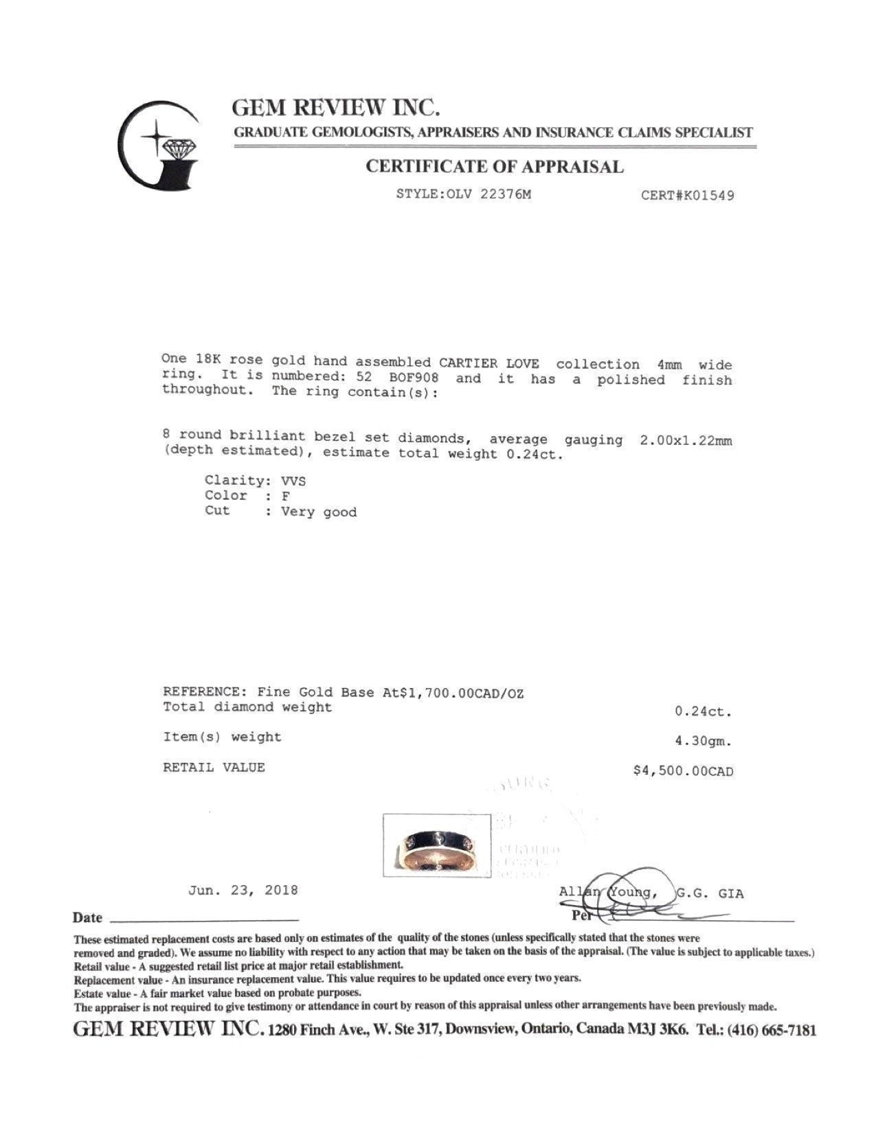 Cartier 8 Diamond Love Ring