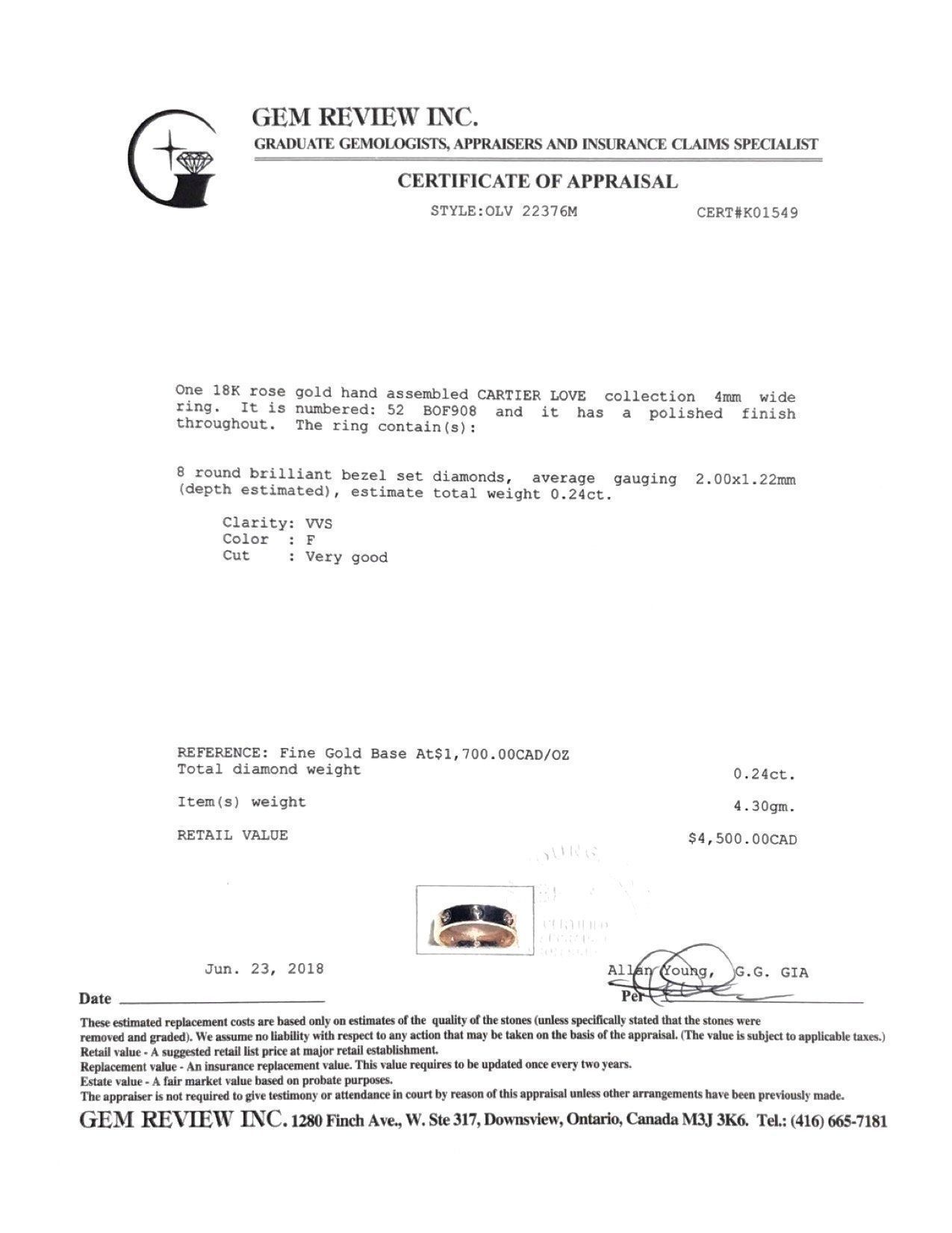 Cartier 8 Diamond Love Ring