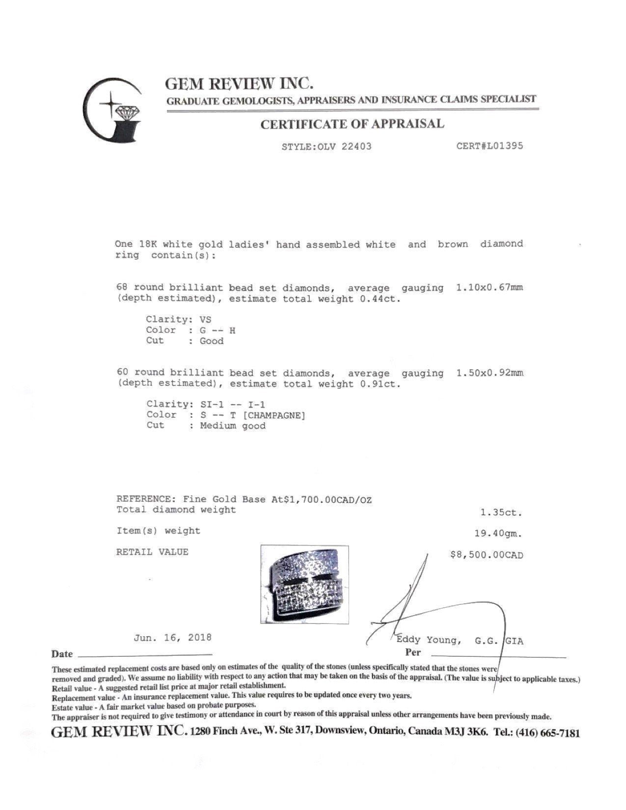 White and Champagne Diamond Ring