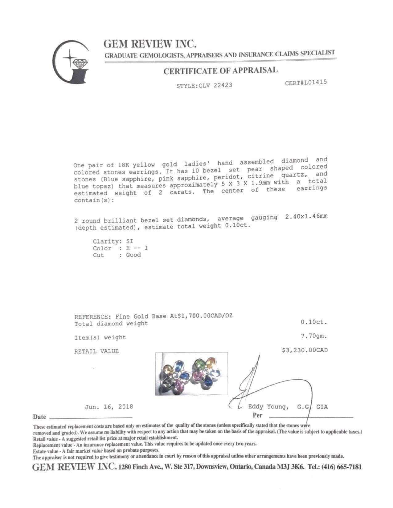 Coloured Stone Flower Earrings