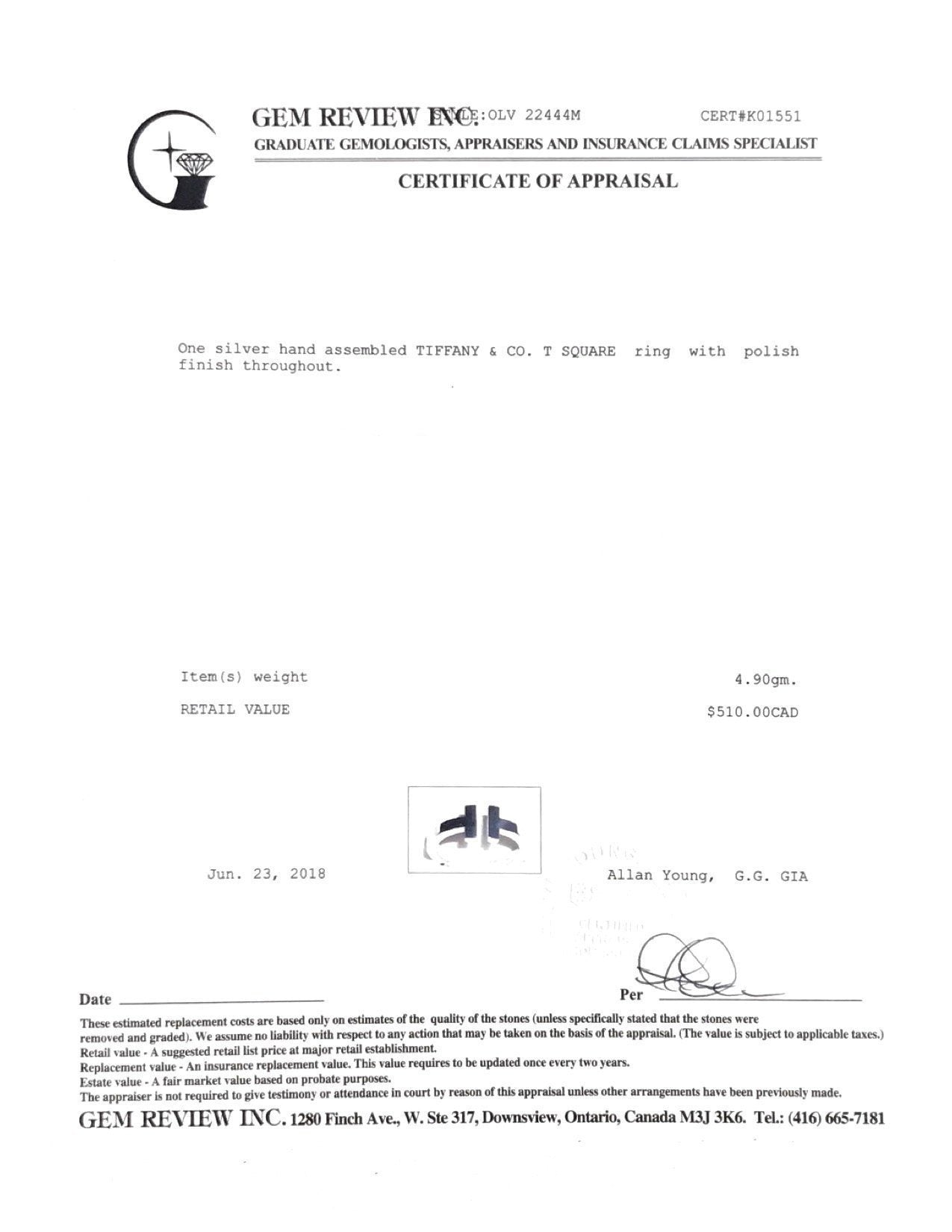 Tiffany & Co. T Square Ring