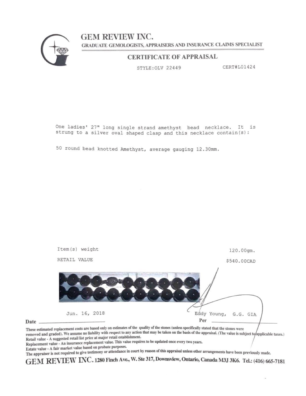 Amethyst Bead Necklace