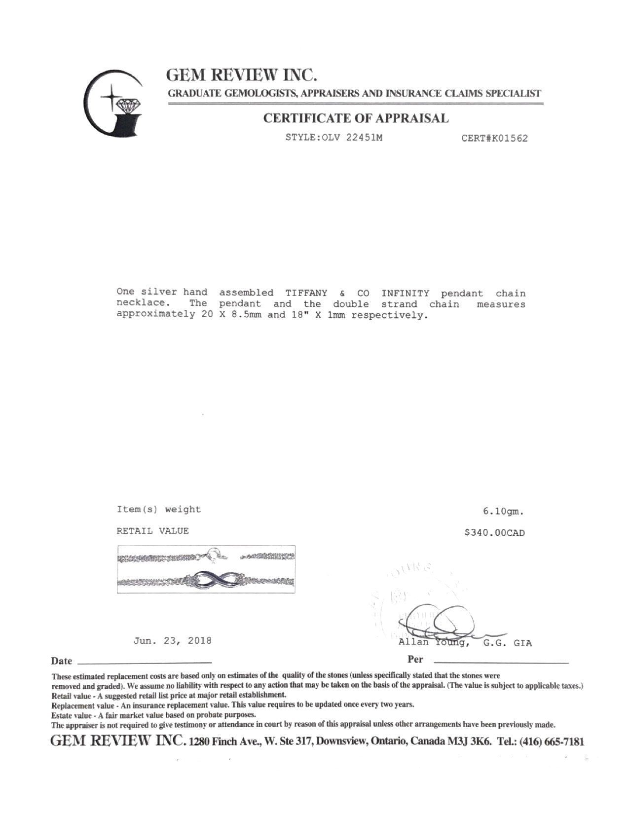 Tiffany & Co. Infinity Necklace