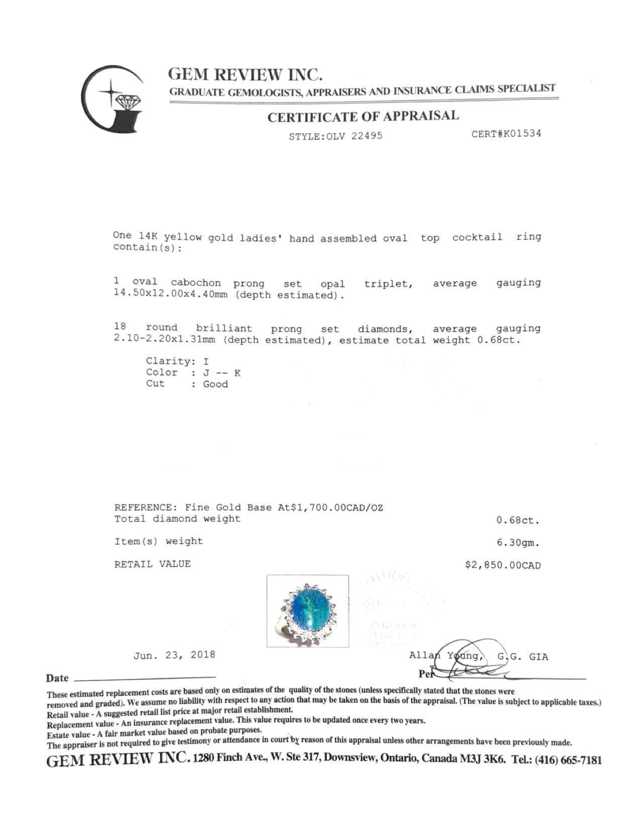 Opal and Diamond Cocktail Ring