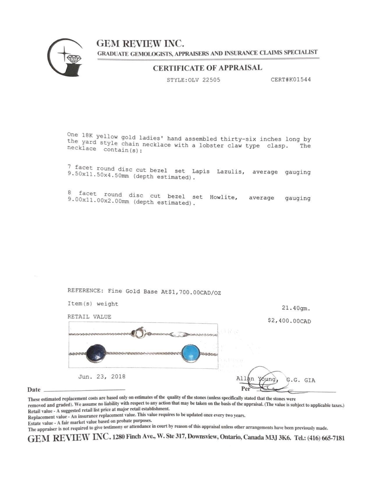 Lapis Lazuli and Howlite Bead Necklace