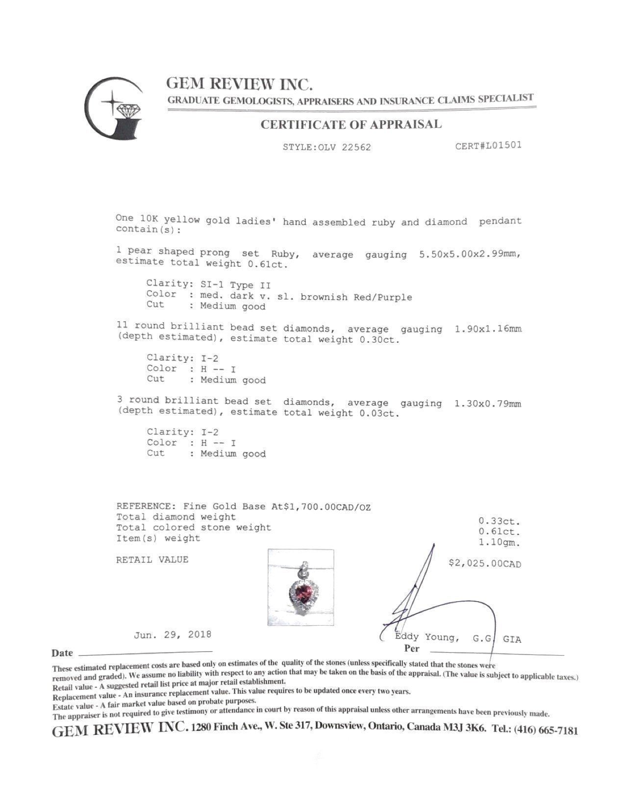 Ruby and Diamond Pendant