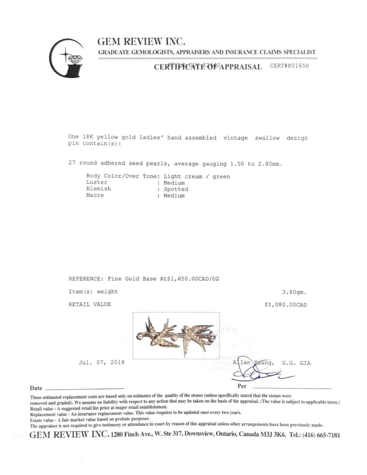 Antique Seed Pearl Brooch