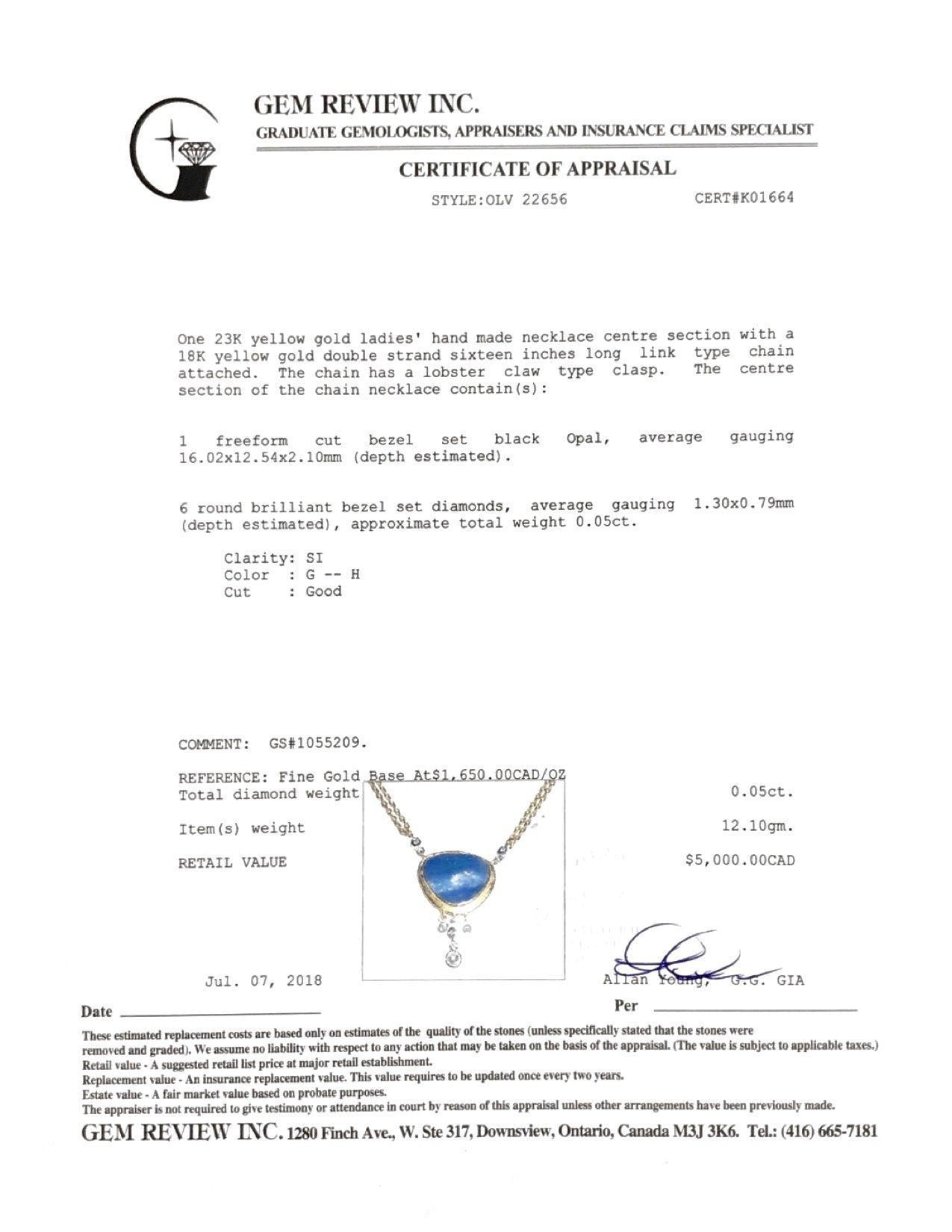 Opal and Diamond Pendant Necklace