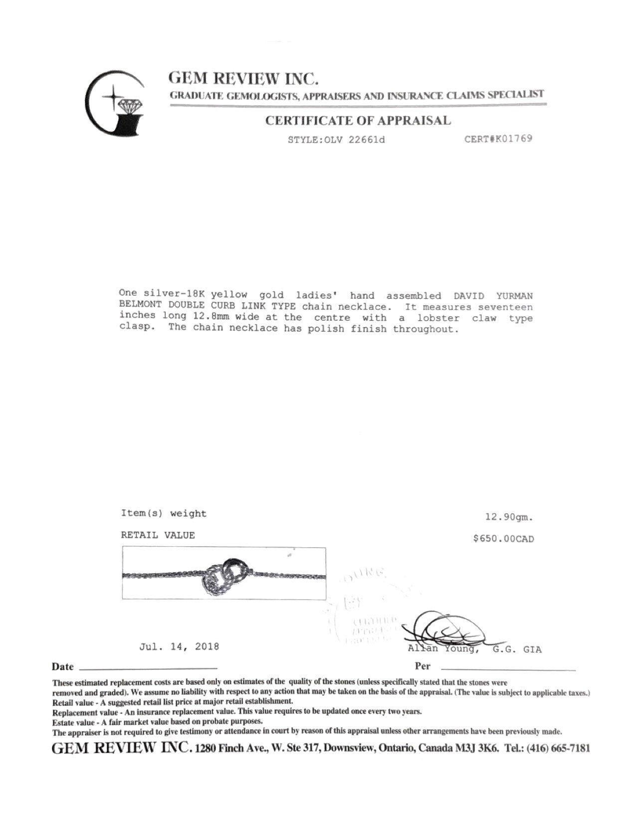 David Yurman Belmont Double Curb Link Necklace