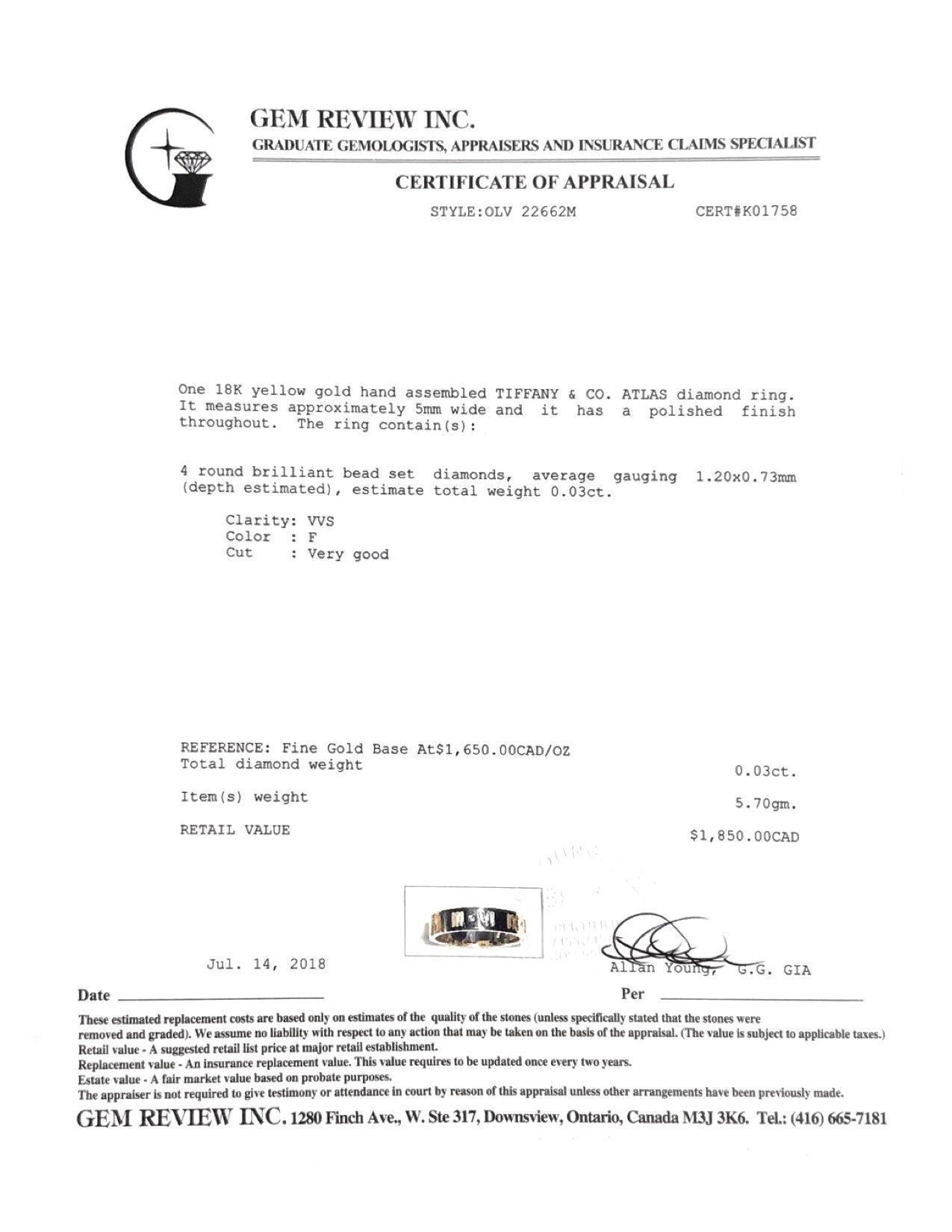 Tiffany & Co. Atlas Pierced Ring with Diamonds