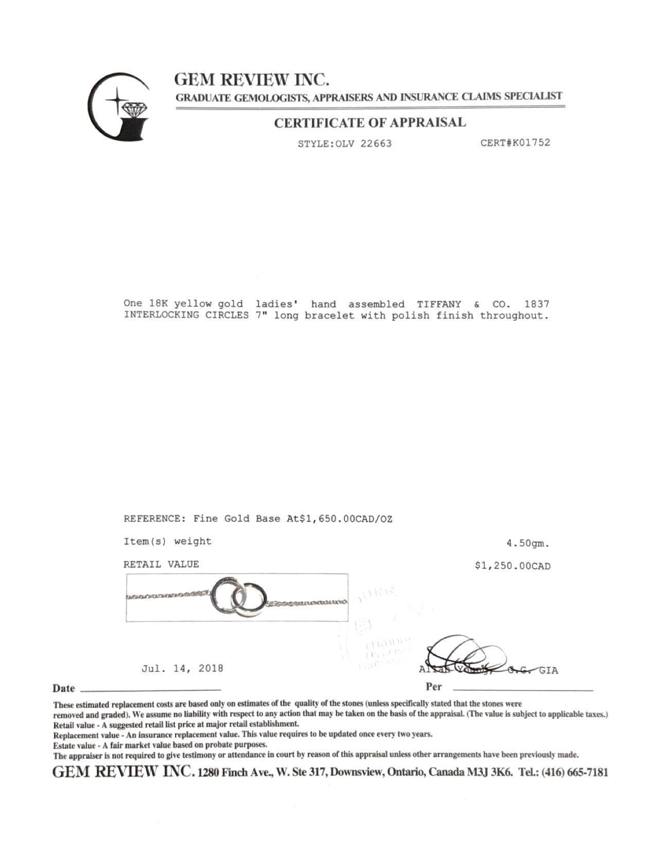 Tiffany & Co. 1837 Interlocking Circles Bracelet
