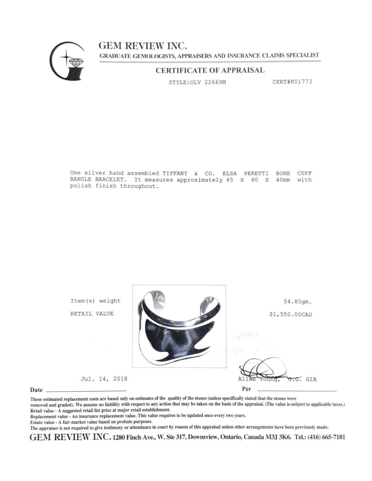 Tiffany & Co. Elsa Peretti Bone Cuff