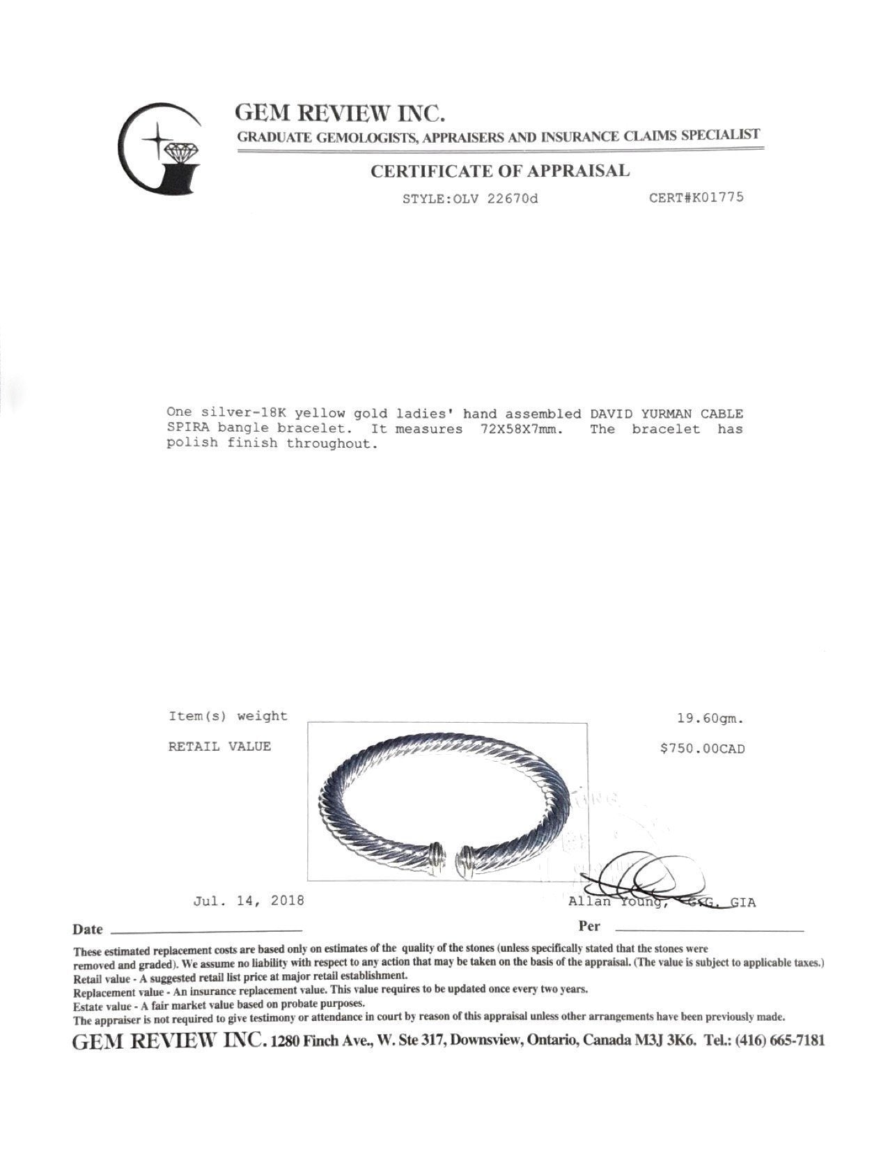 David Yurman Cable Spira Bracelet