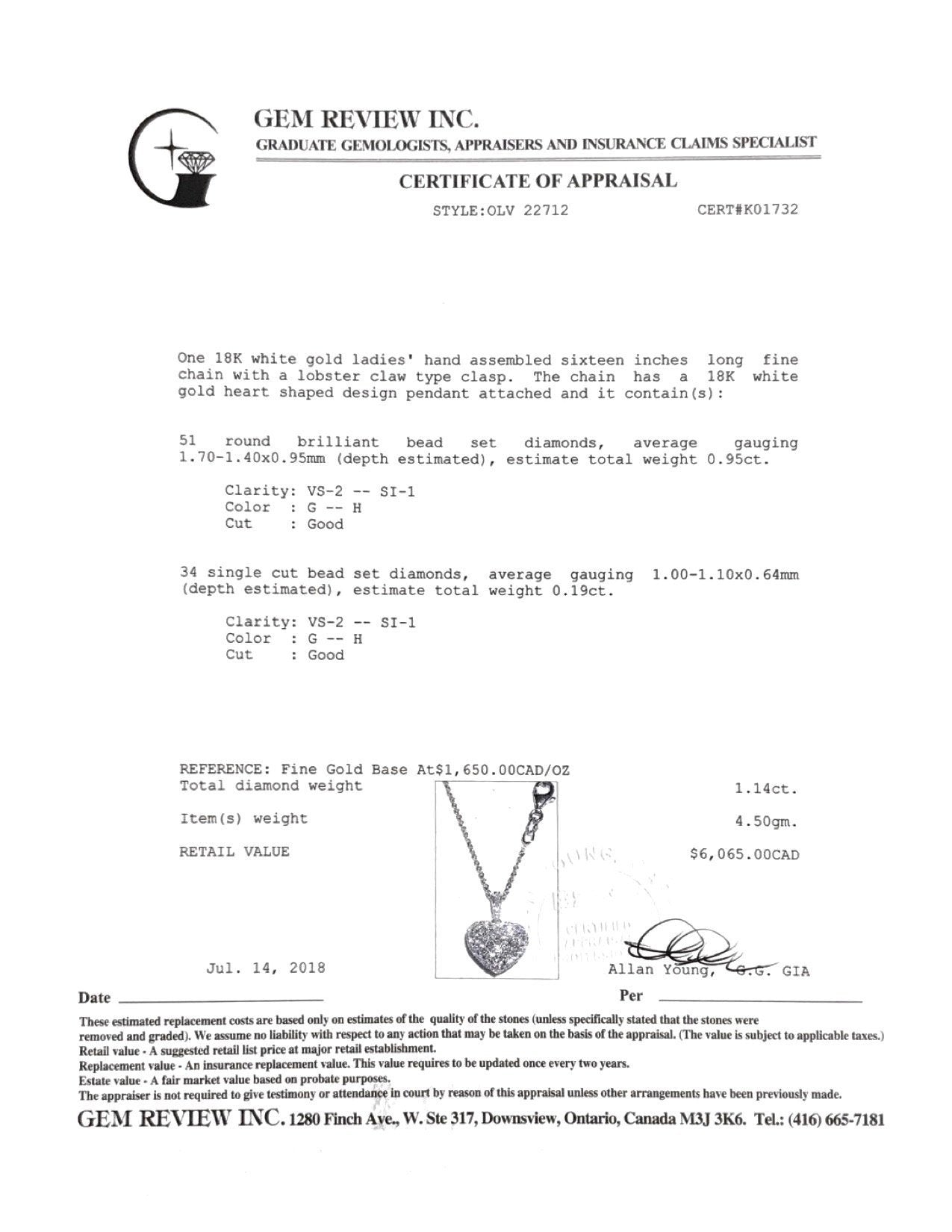 Pave Diamond Heart Pendant Necklace