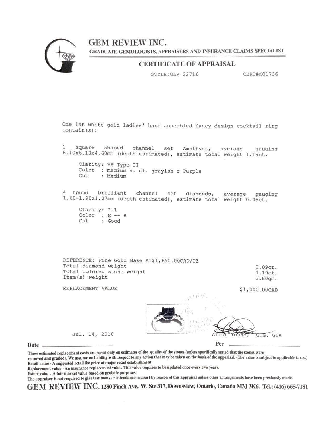 Amethyst and Diamond Cocktail Ring