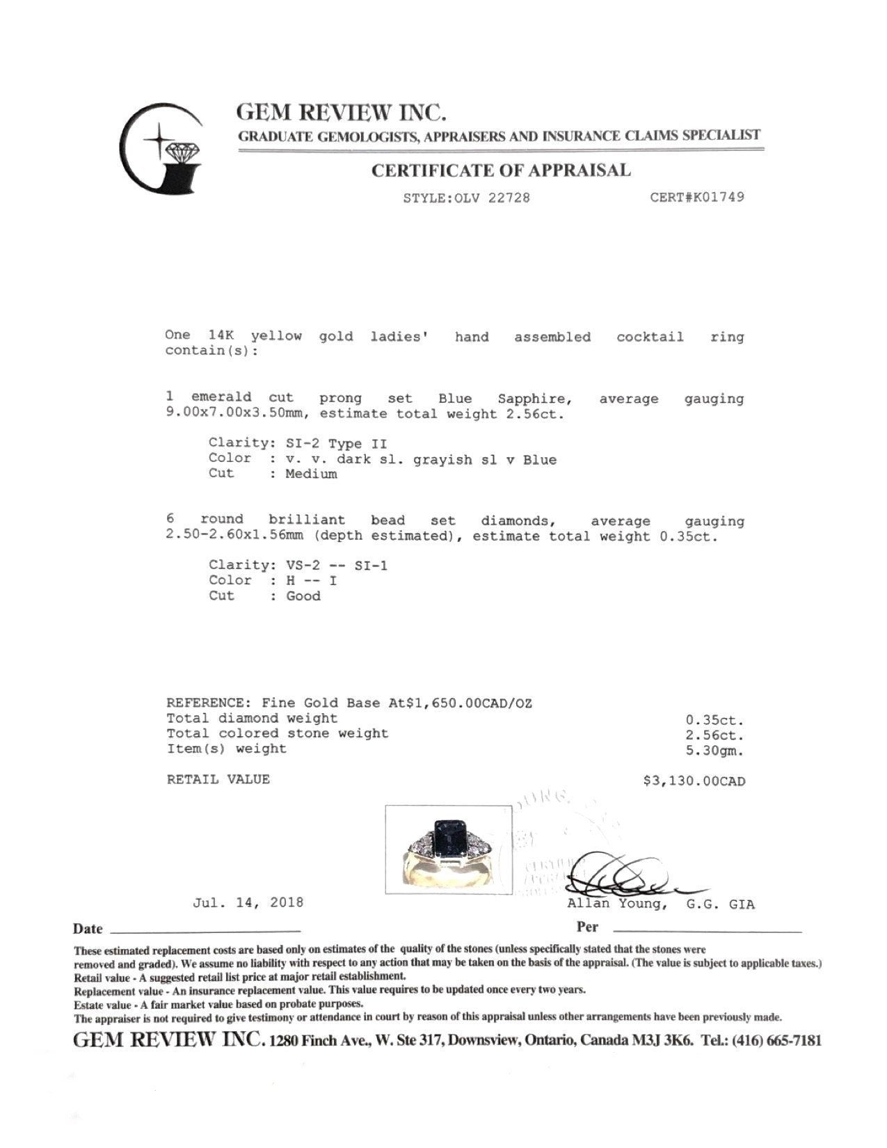 Sapphire and Diamond Cocktail Ring