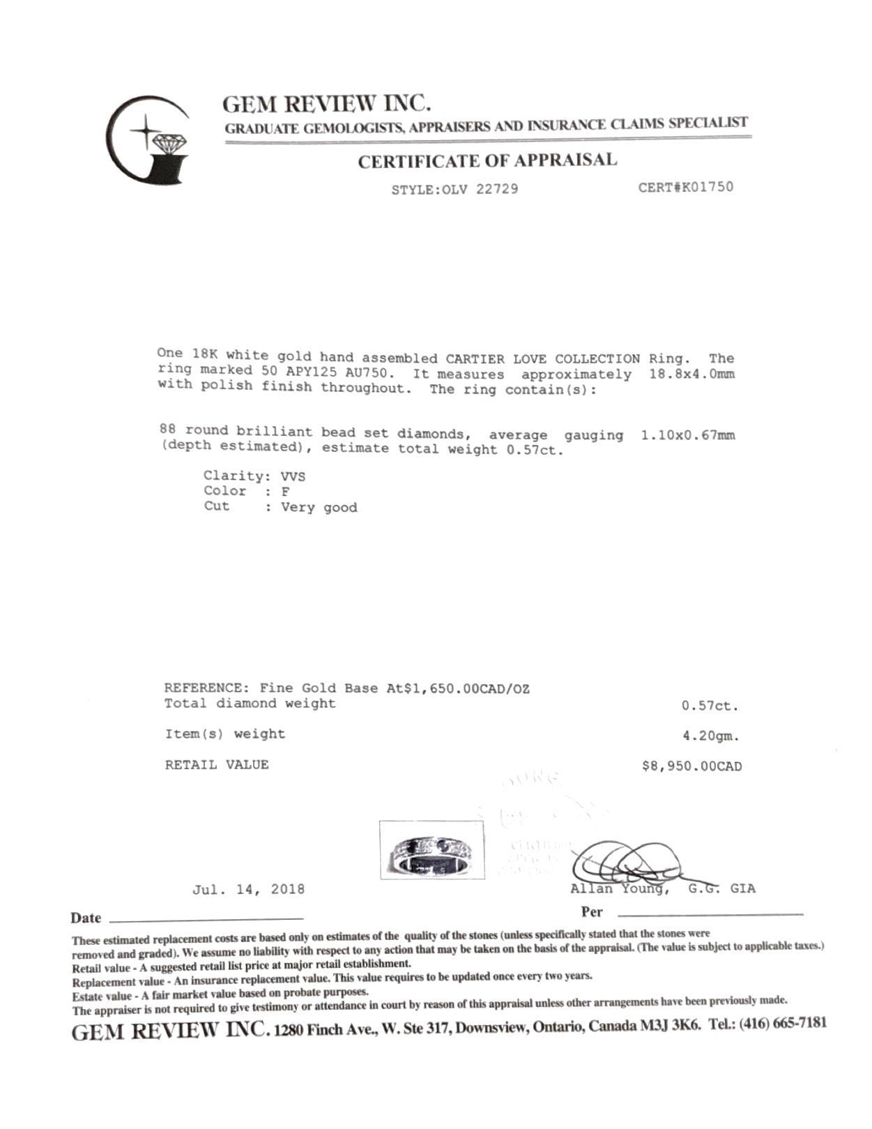 Cartier Pave Diamond Love Ring