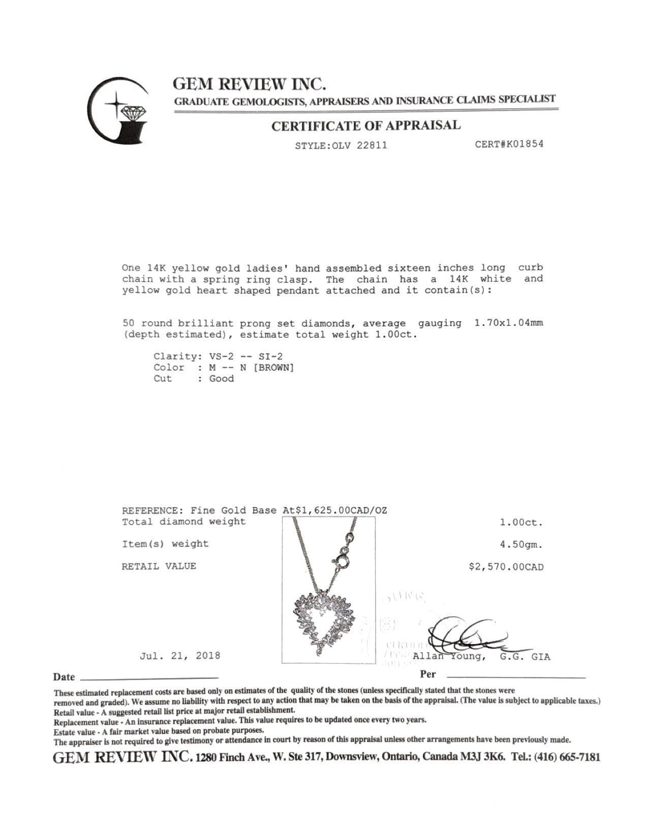 Diamond Heart Pendant Necklace