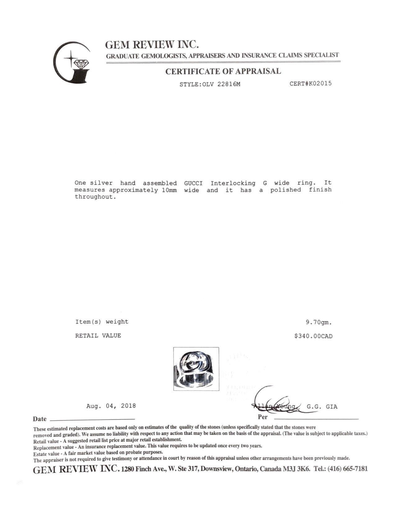 Gucci Interlocking G Wide Ring