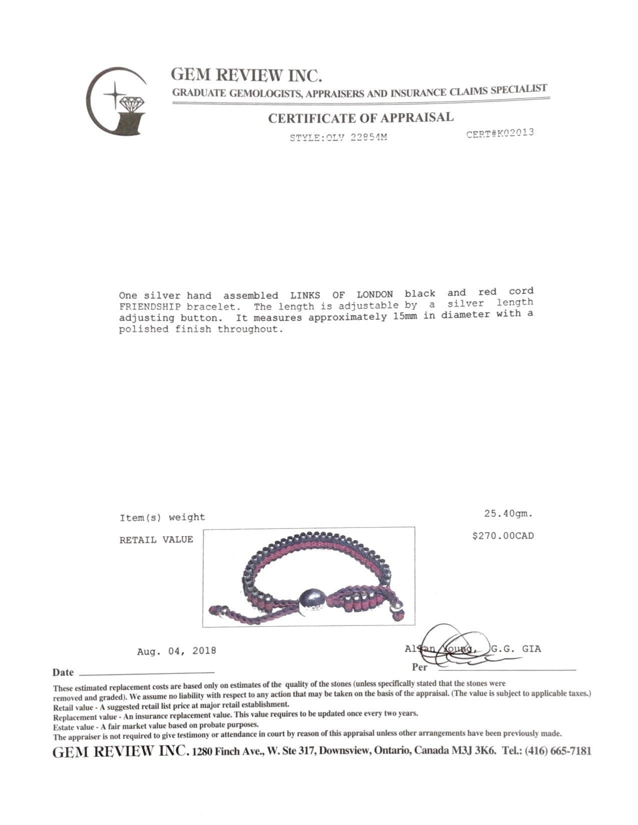 Links of London Pink and Blue Friendship Bracelet