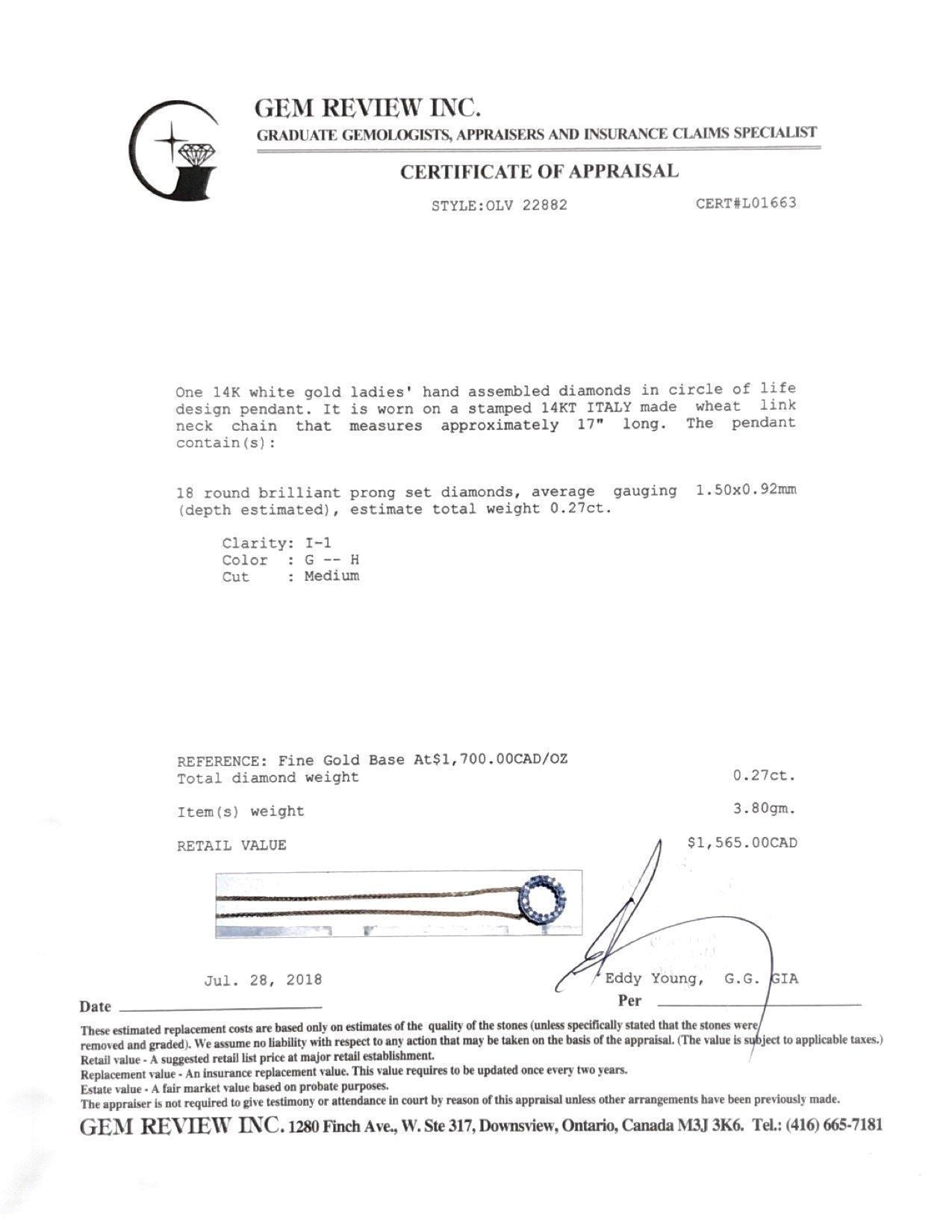 Diamond Circle Pendant Necklace