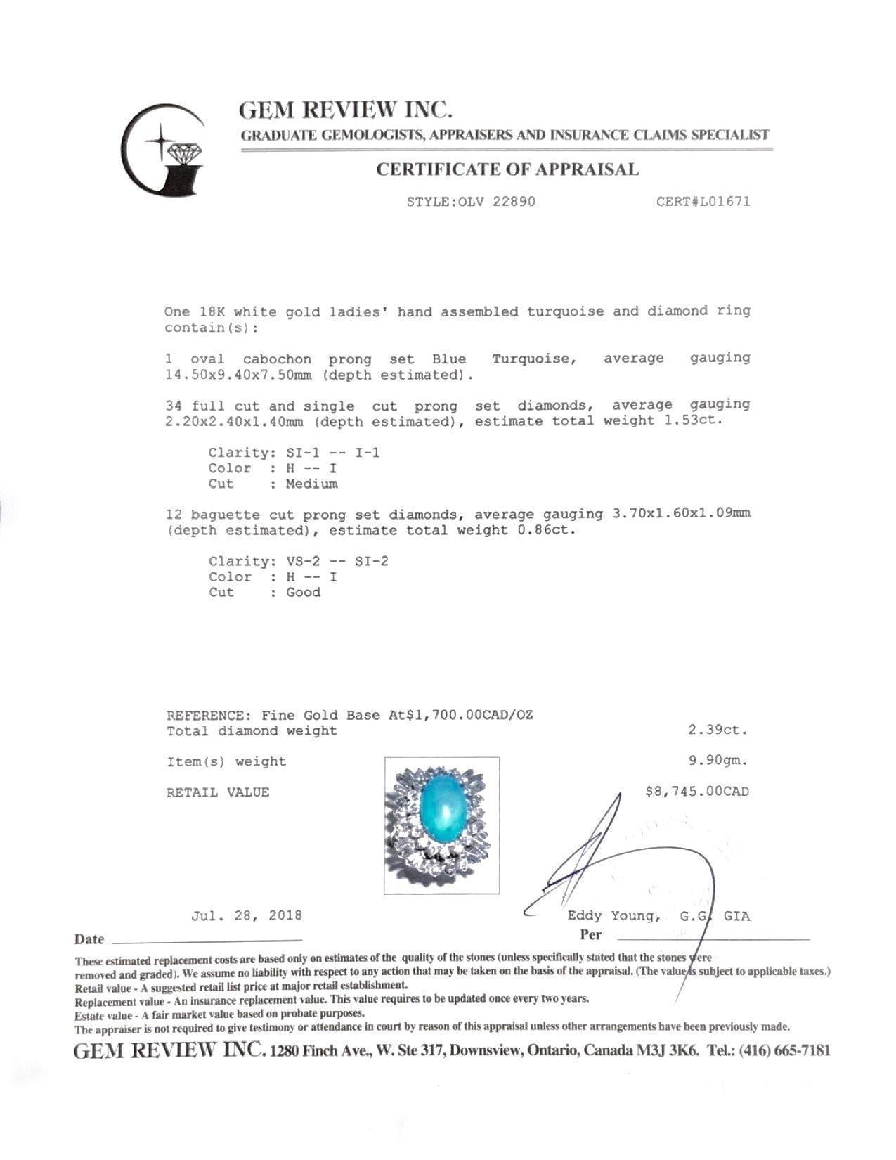 Turquoise and Diamond Ring